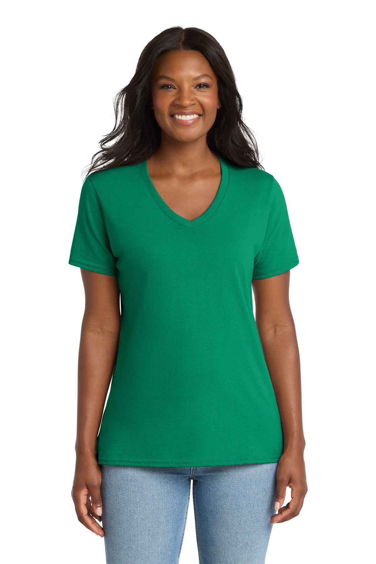 Port & Co Women's Core Cotton V-Neck Tee