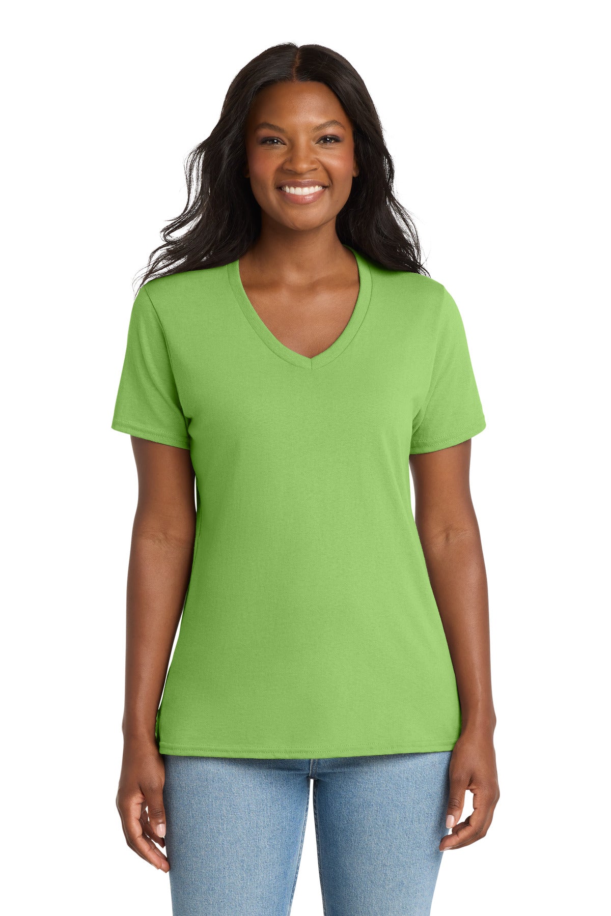 Port & Co Women's Core Cotton V-Neck Tee