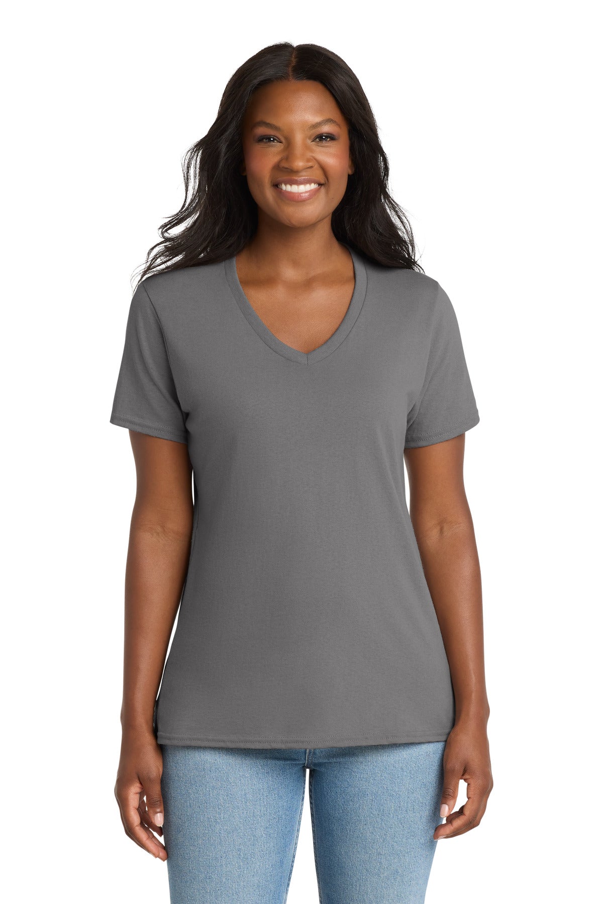 Port & Co Women's Core Cotton V-Neck Tee