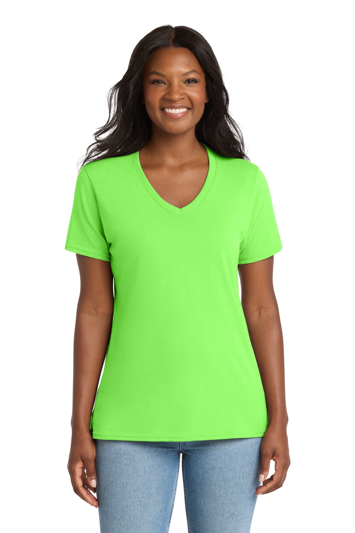 Port & Co Women's Core Cotton V-Neck Tee