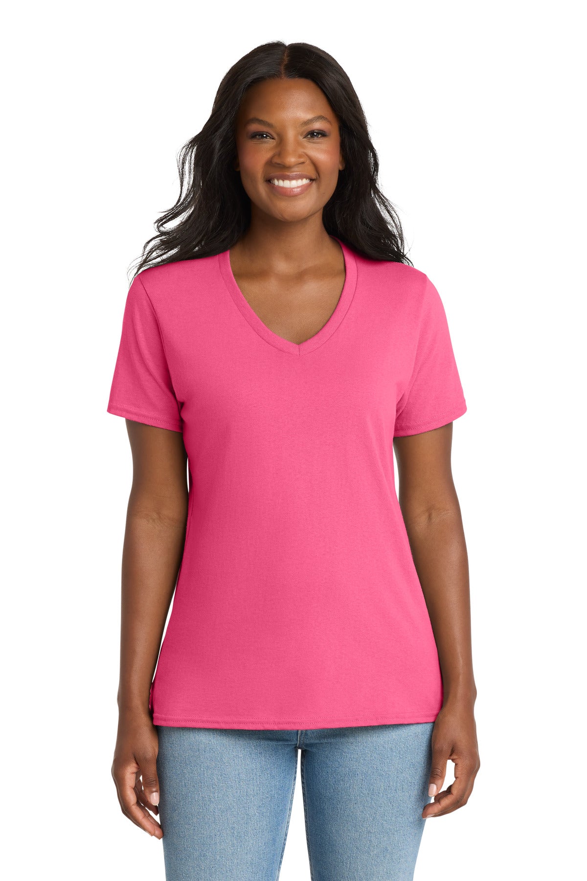 Port & Co Women's Core Cotton V-Neck Tee