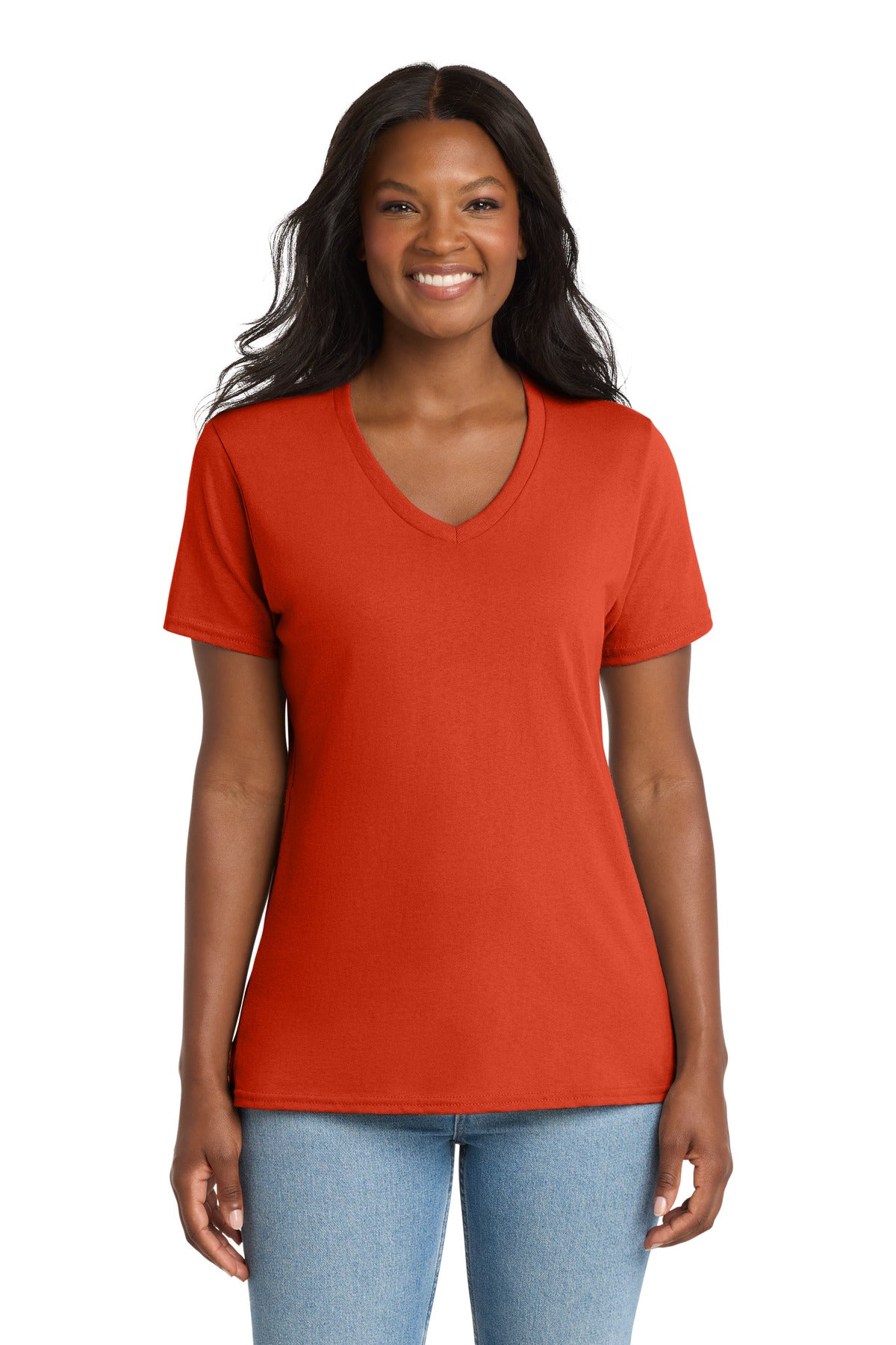 Port & Co Women's Core Cotton V-Neck Tee
