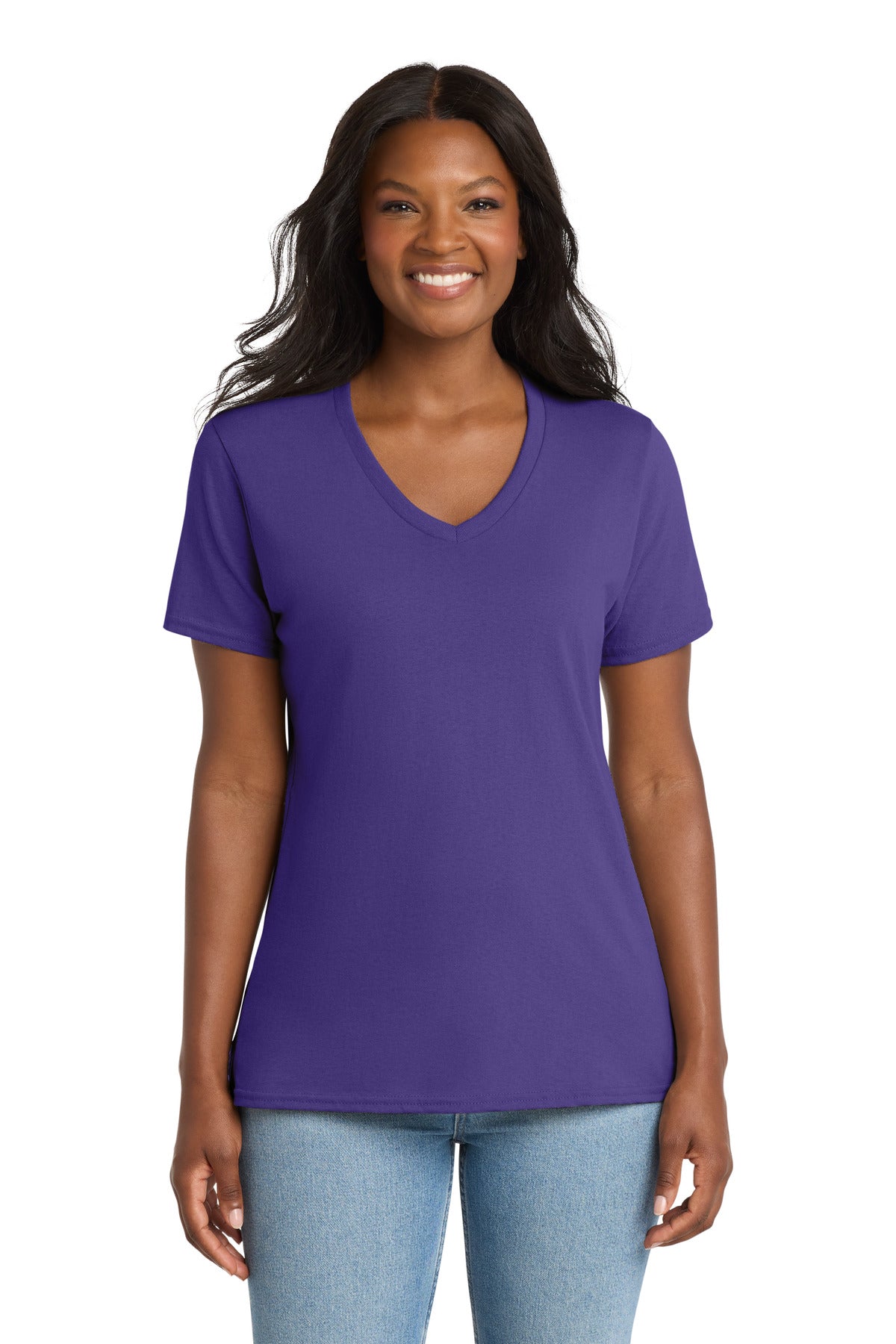 Port & Co Women's Core Cotton V-Neck Tee