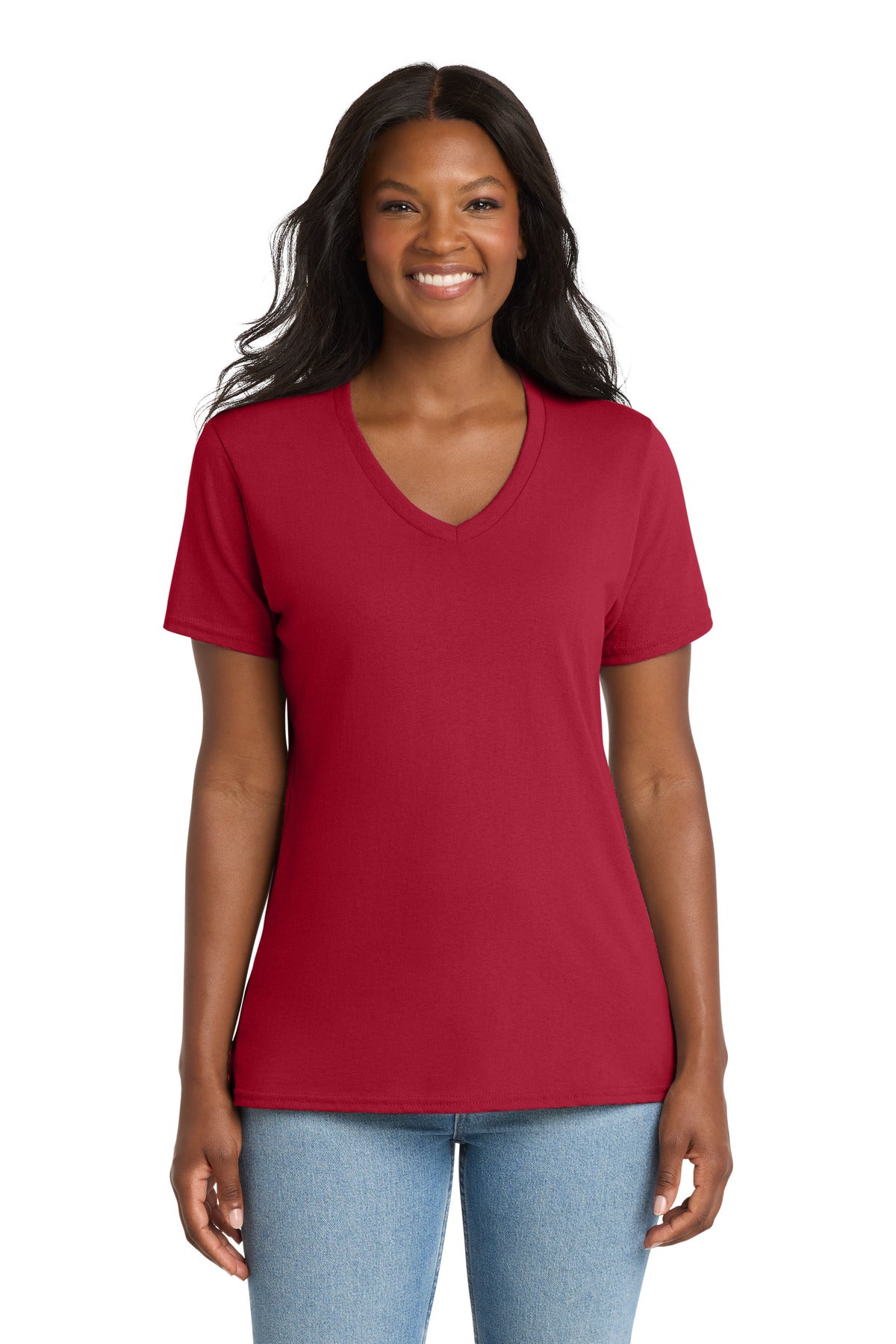 Port & Co Women's Core Cotton V-Neck Tee