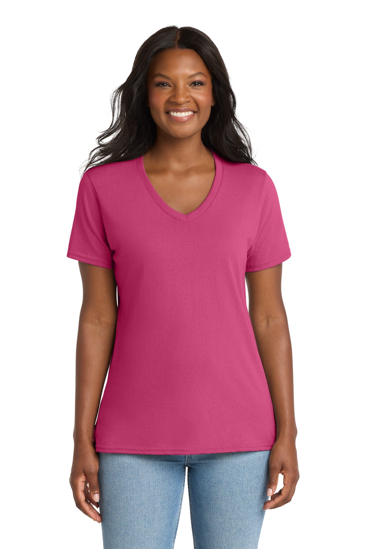 Port & Co Women's Core Cotton V-Neck Tee