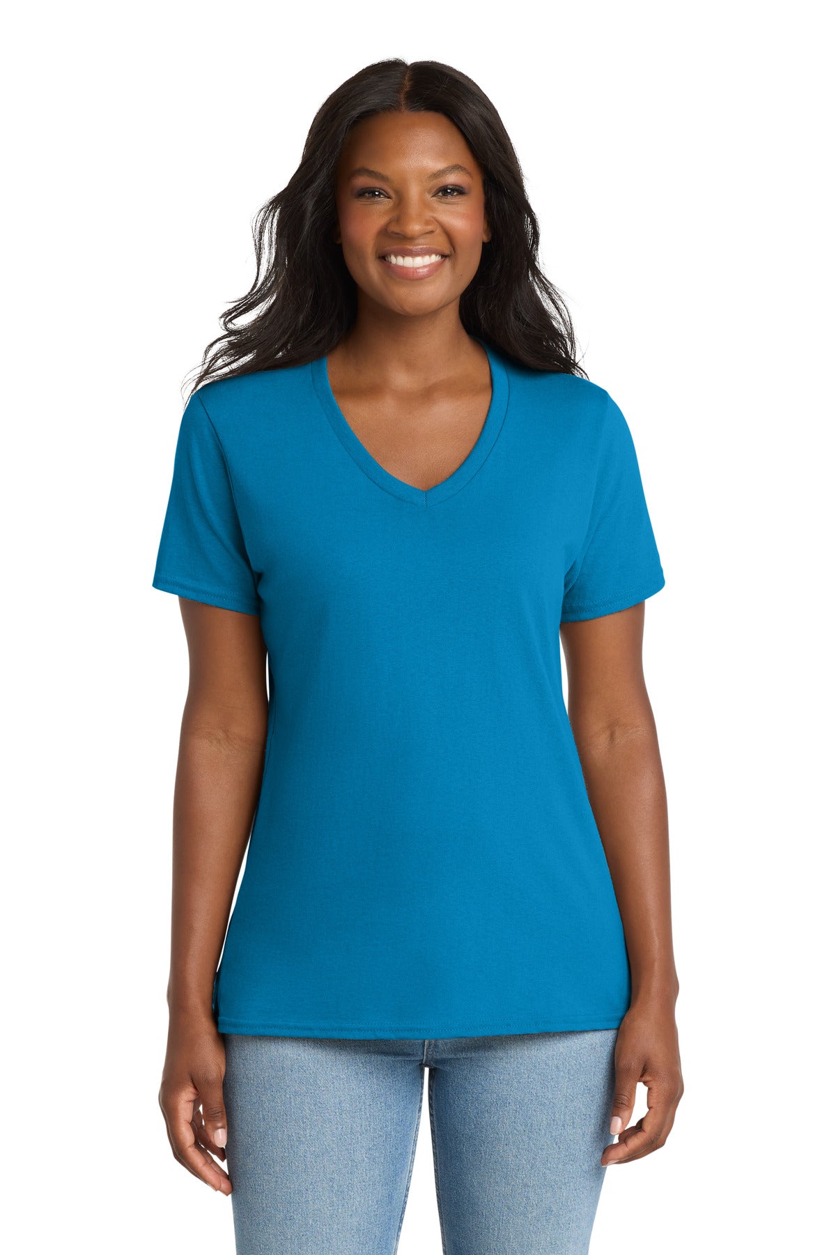 Port & Co Women's Core Cotton V-Neck Tee