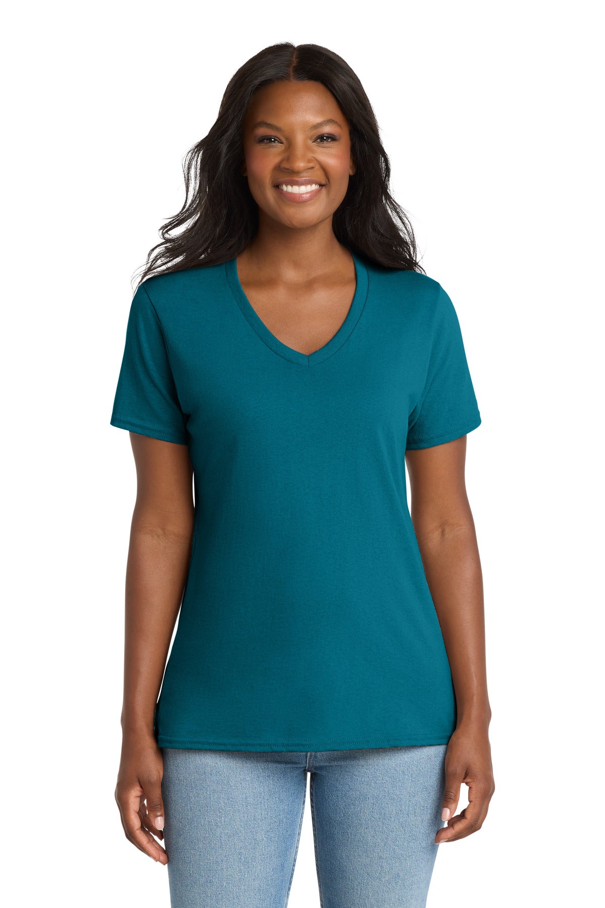 Port & Co Women's Core Cotton V-Neck Tee