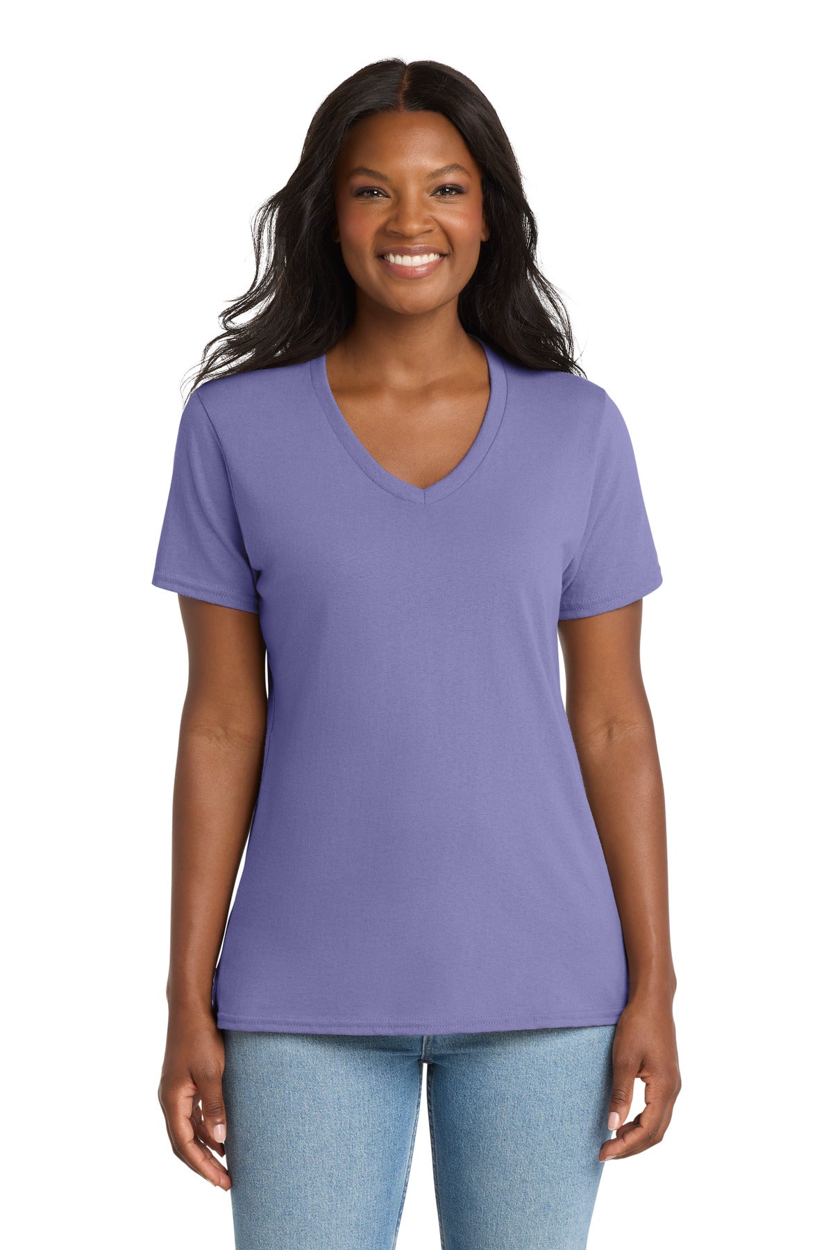 Port & Co Women's Core Cotton V-Neck Tee