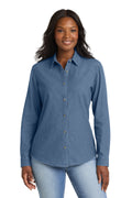 Port & Co Women's Long Sleeve Value Denim Shirt