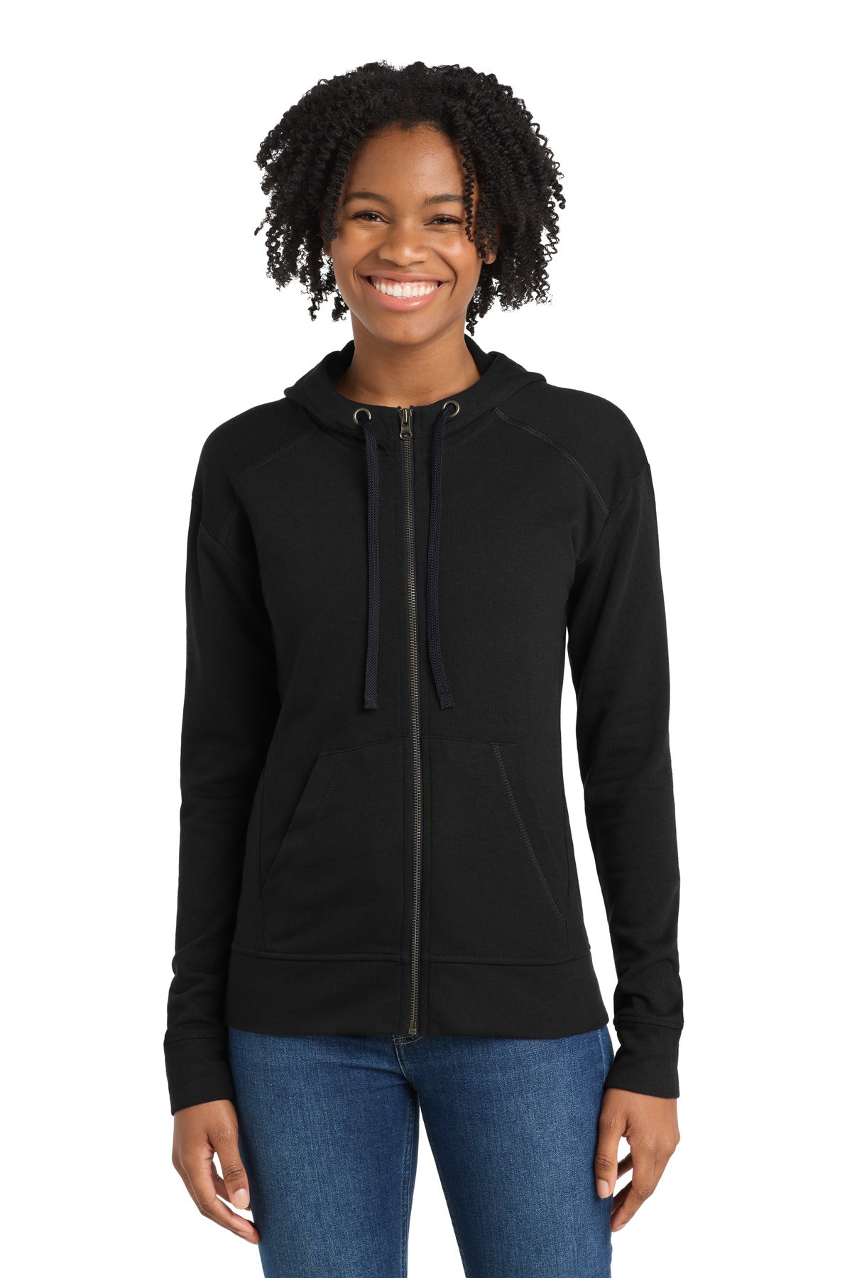 Sport-Tek  Women's PosiCharge  Tri-Blend Wicking Fleece Full-Zip Hooded Jacket