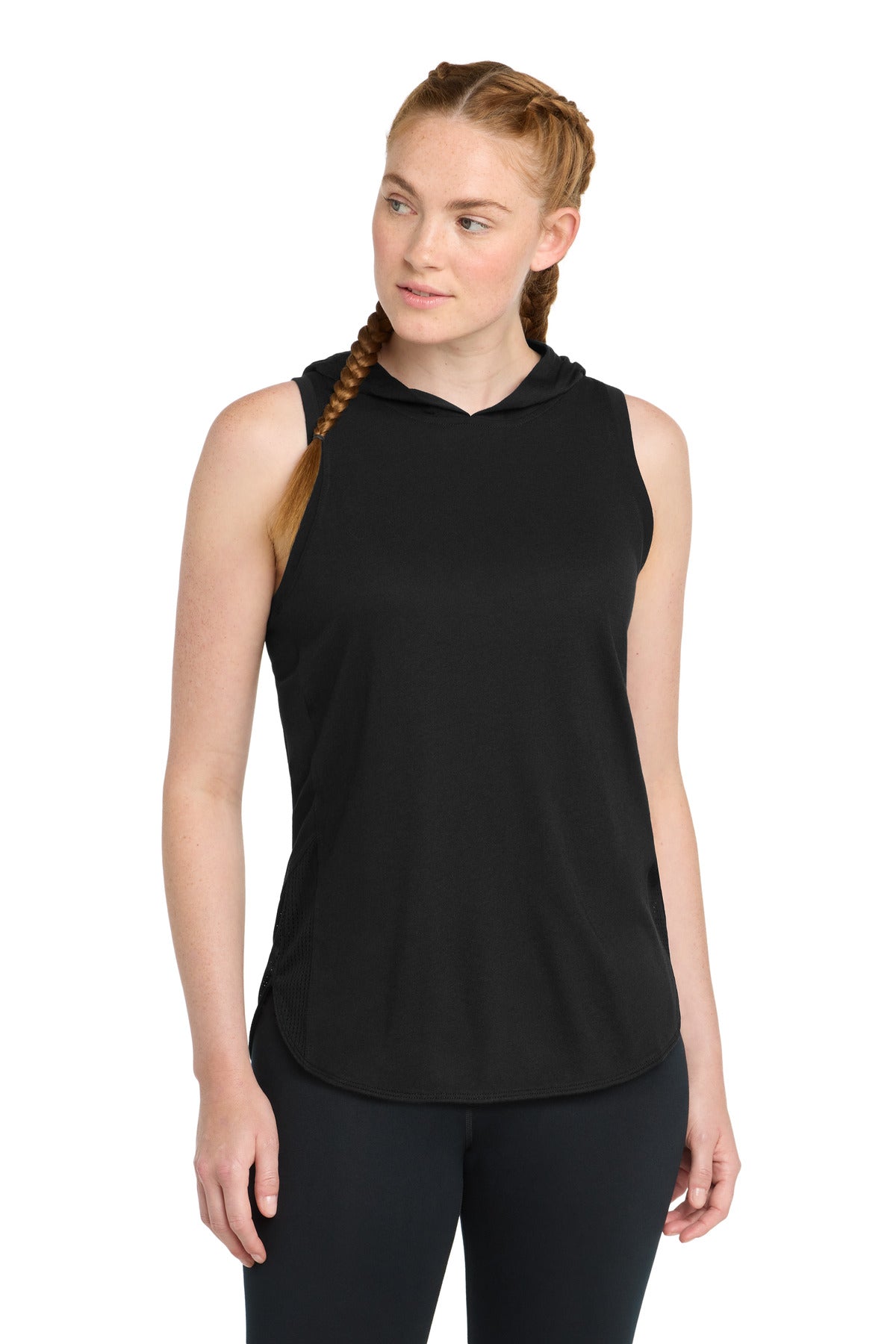Sport-Tek  Women's PosiCharge  Tri-Blend Wicking Draft Hoodie Tank