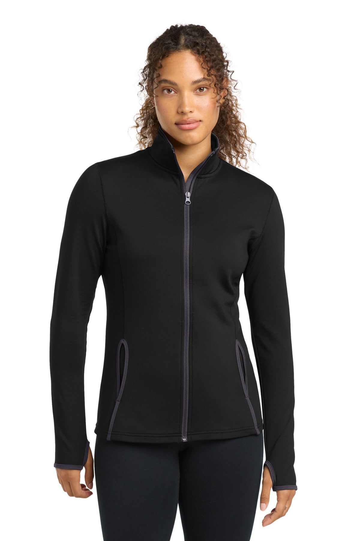 Sport-Tek Women's Sport-Wick Stretch Contrast Full-Zip Jacket