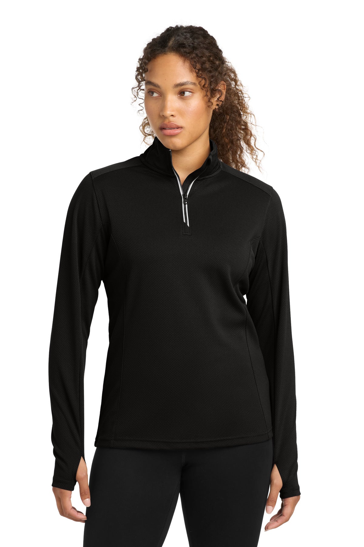 Sport-Tek Women's Sport-Wick Textured 1/4-Zip Pullover