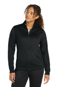 Sport-Tek  Women's Tricot Sleeve Stripe Track Jacket