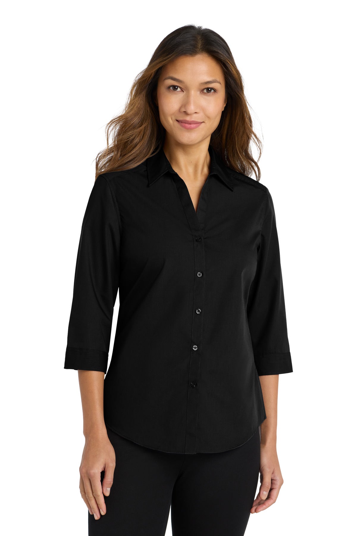 Port Authority Women's 3/4-Sleeve Carefree Poplin Shirt