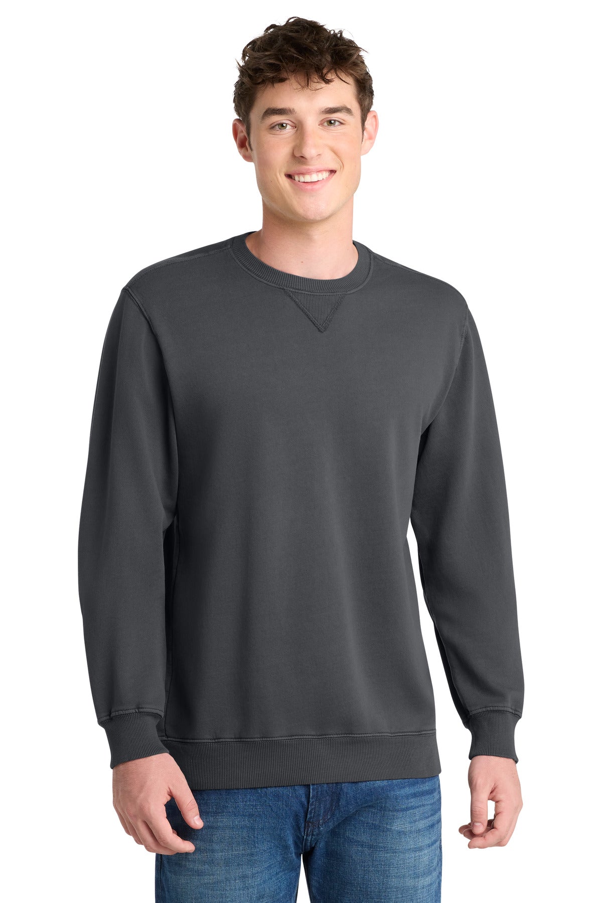 Port & Co Beach Wash Garment-Dyed Crewneck Sweatshirt