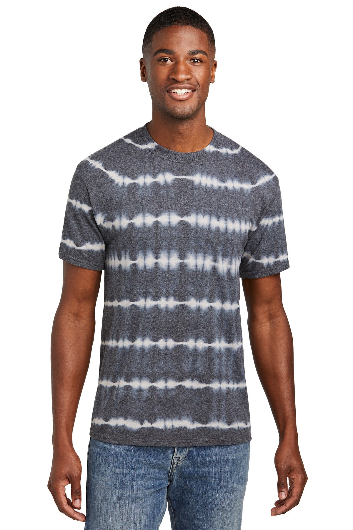 Port & Co Allover Stripe Tie-Dye Tee