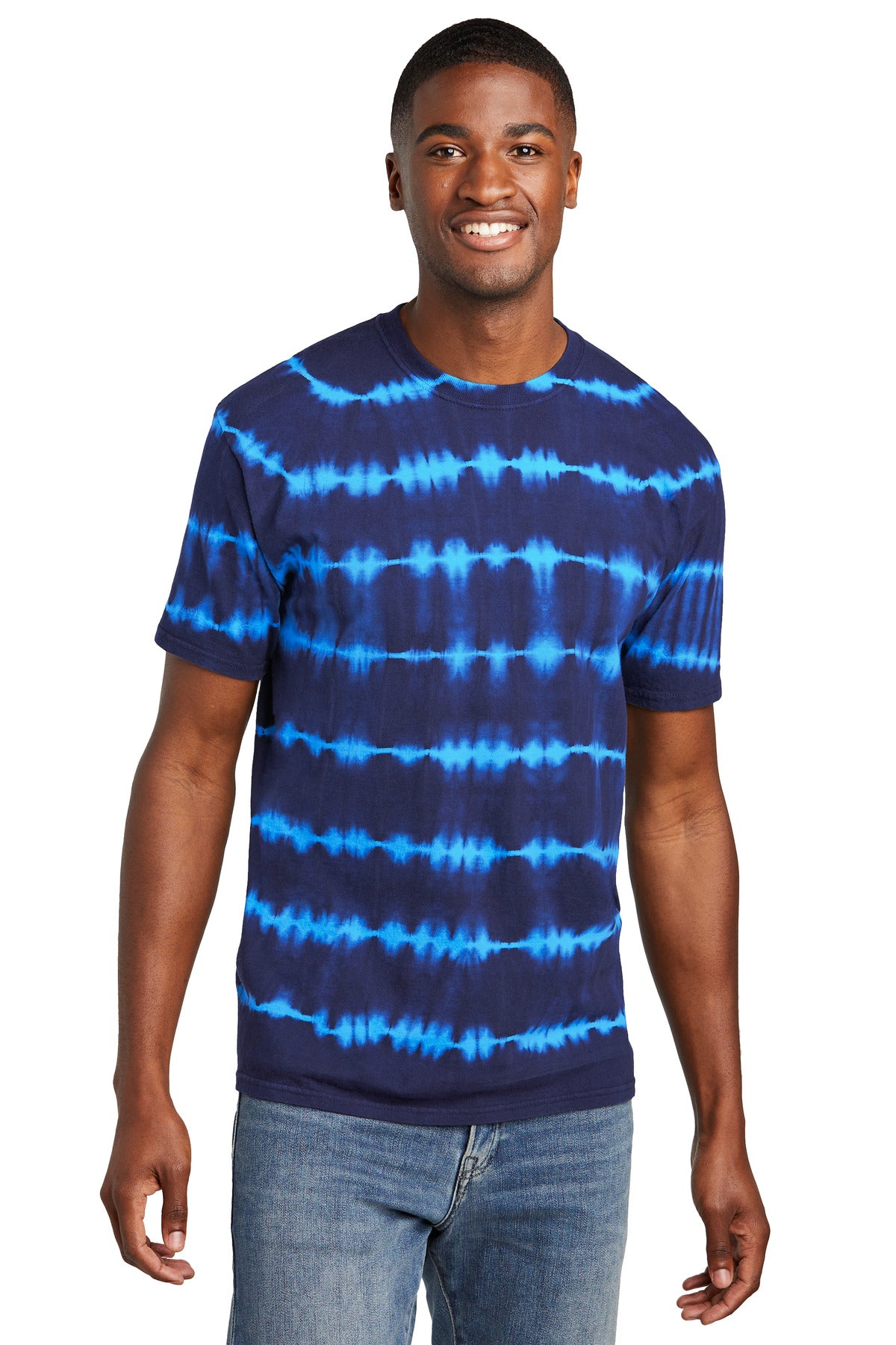 Port & Co Allover Stripe Tie-Dye Tee
