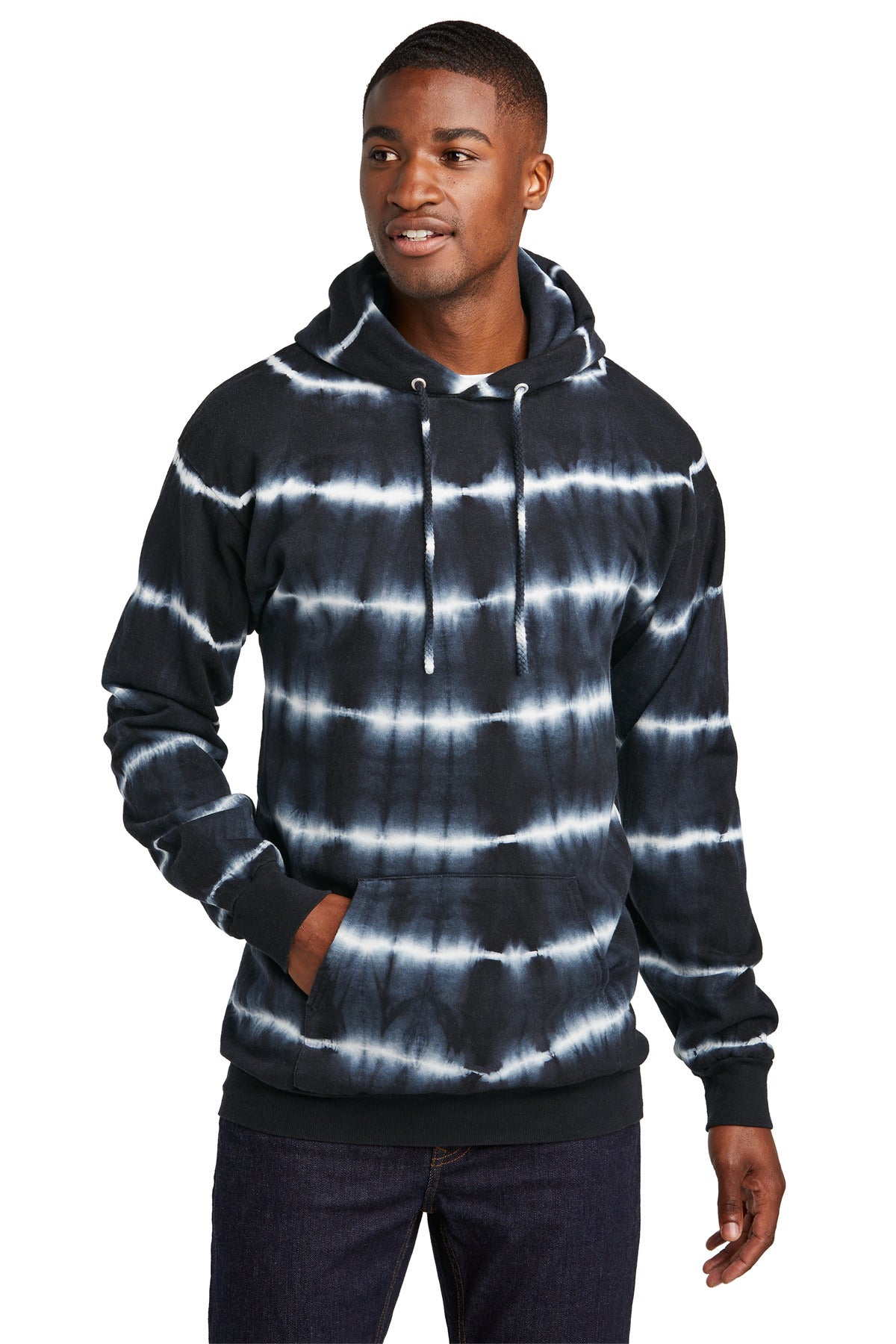 Port & Co Allover Stripe Tie-Dye Fleece