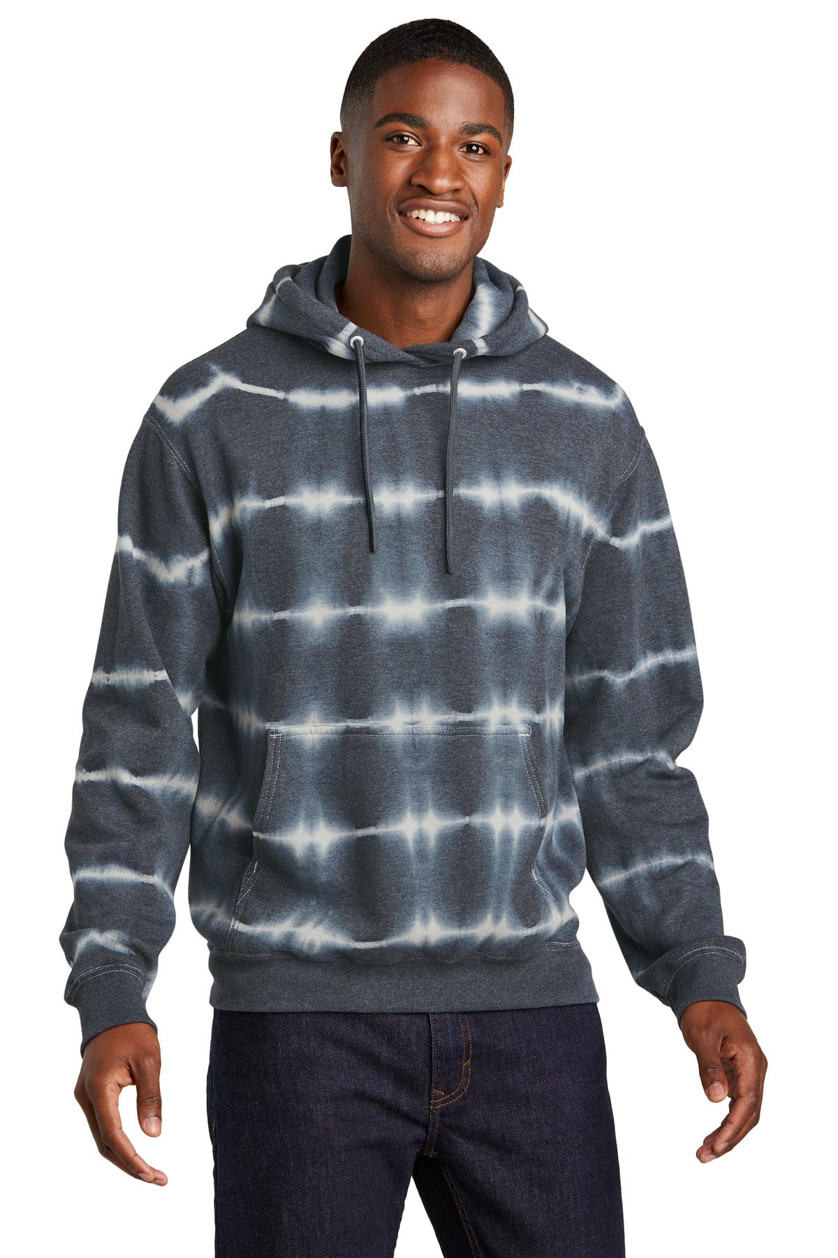 Port & Co Allover Stripe Tie-Dye Fleece