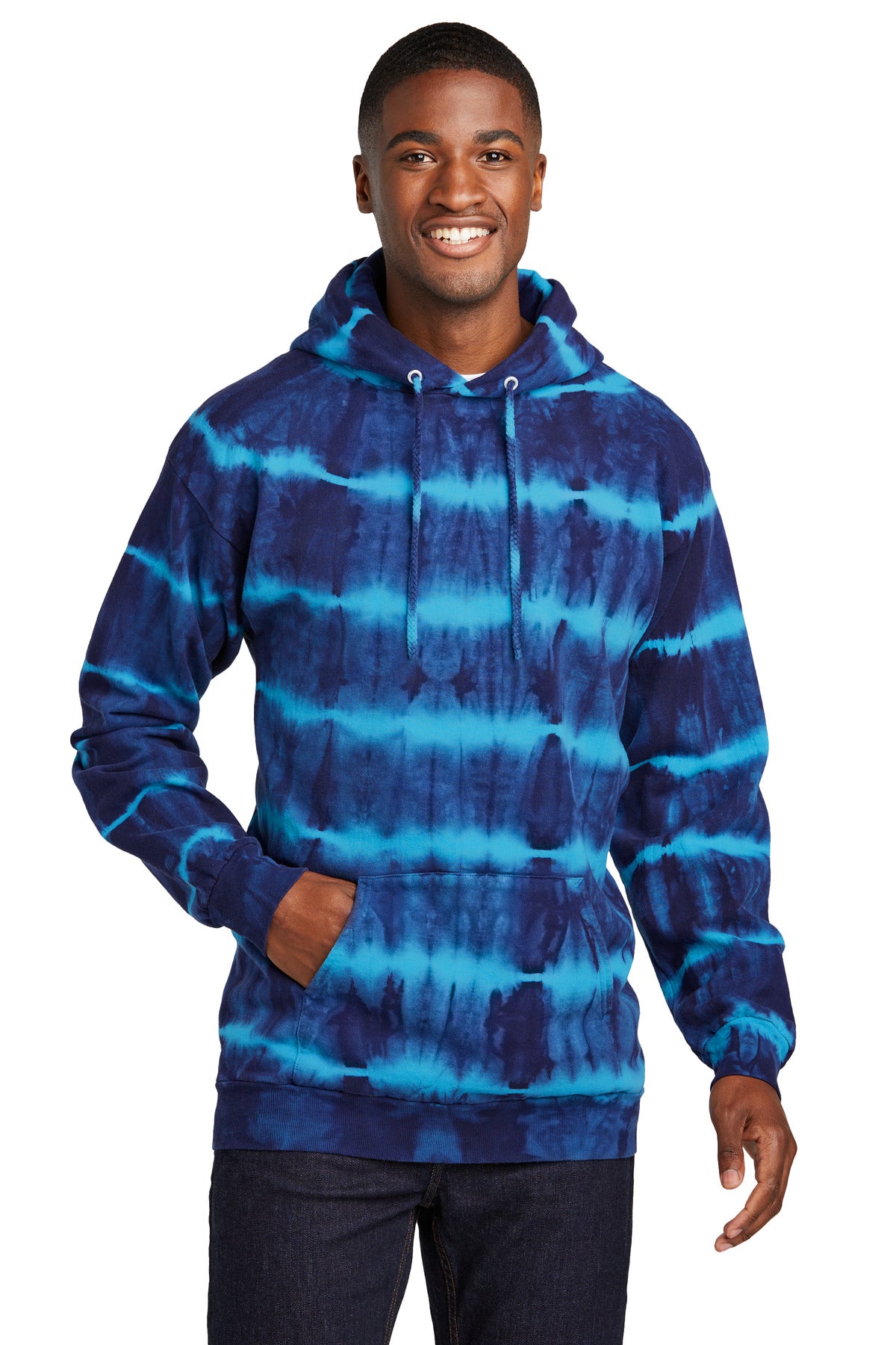 Port & Co Allover Stripe Tie-Dye Fleece
