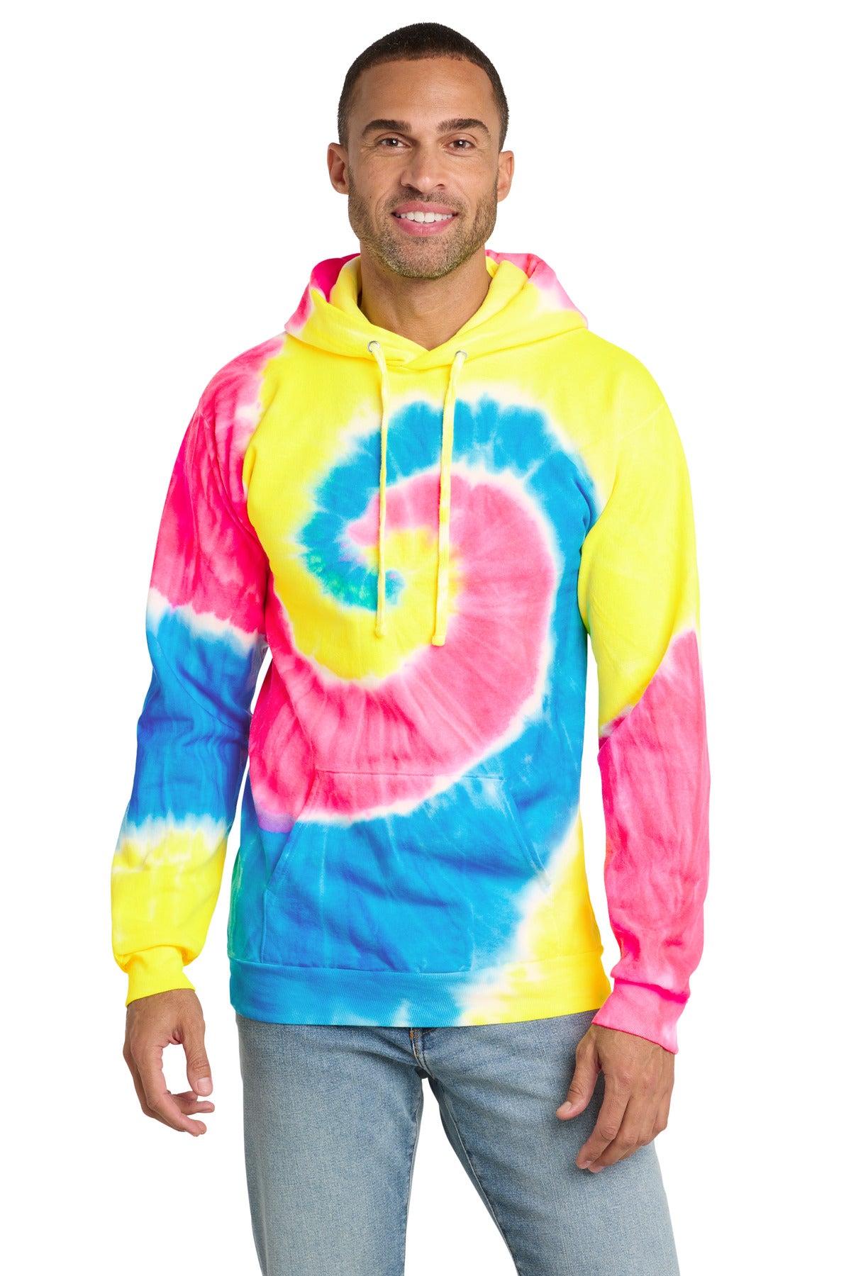 Port & Co Tie-Dye Pullover Hooded Sweatshirt