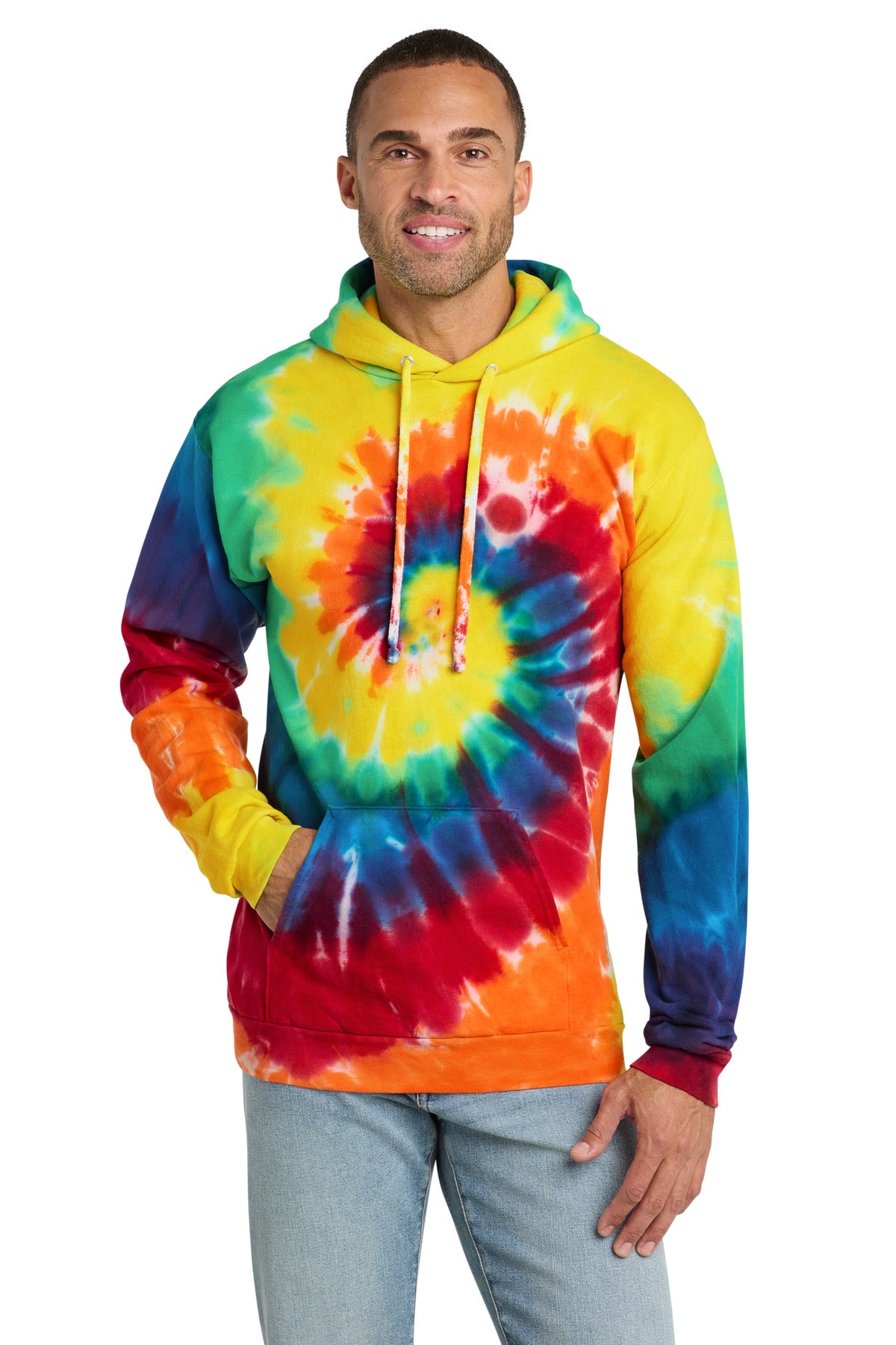 Port & Co Tie-Dye Pullover Hooded Sweatshirt