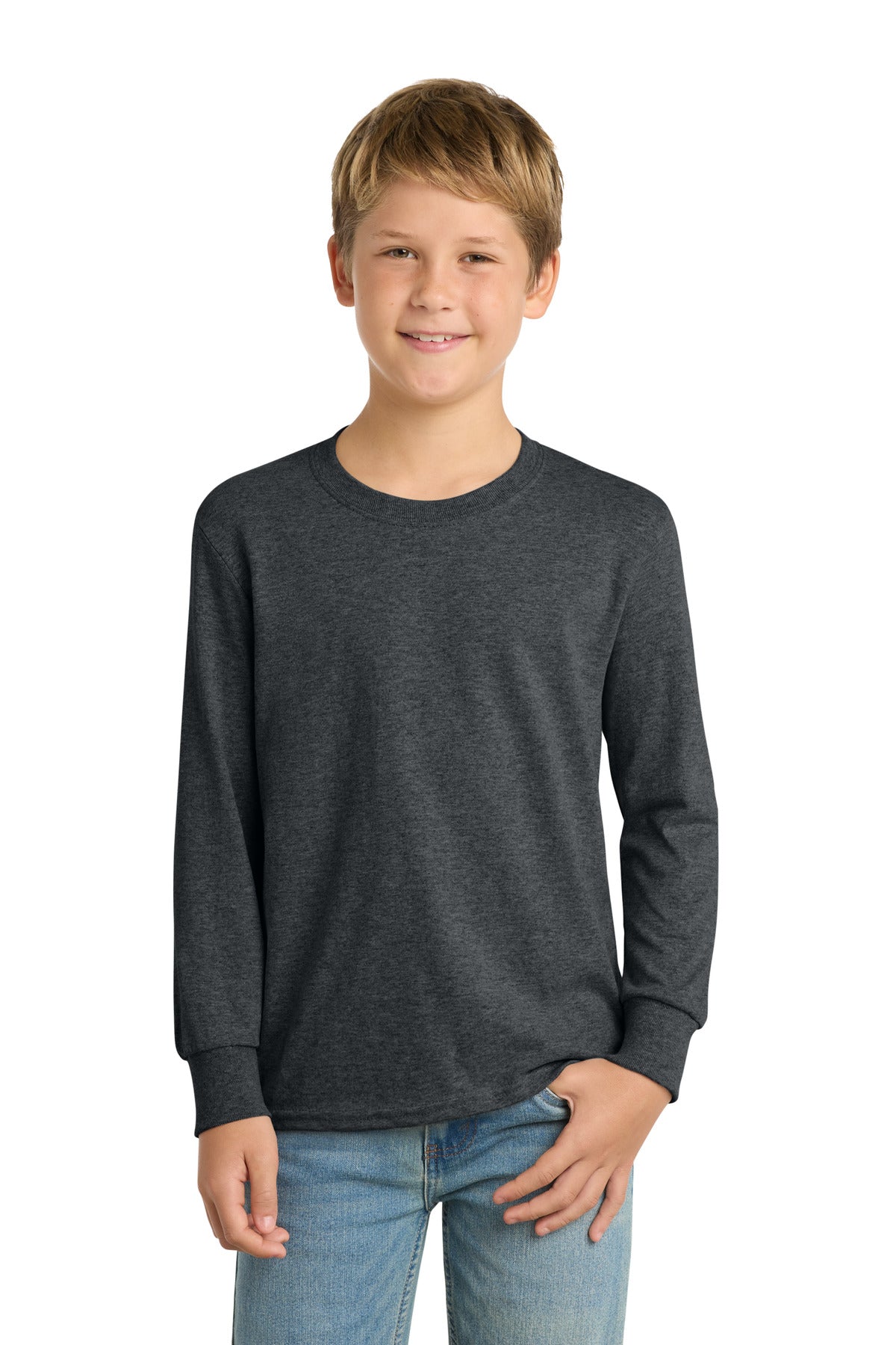 Port & Co Youth Long Sleeve Core Cotton Tee