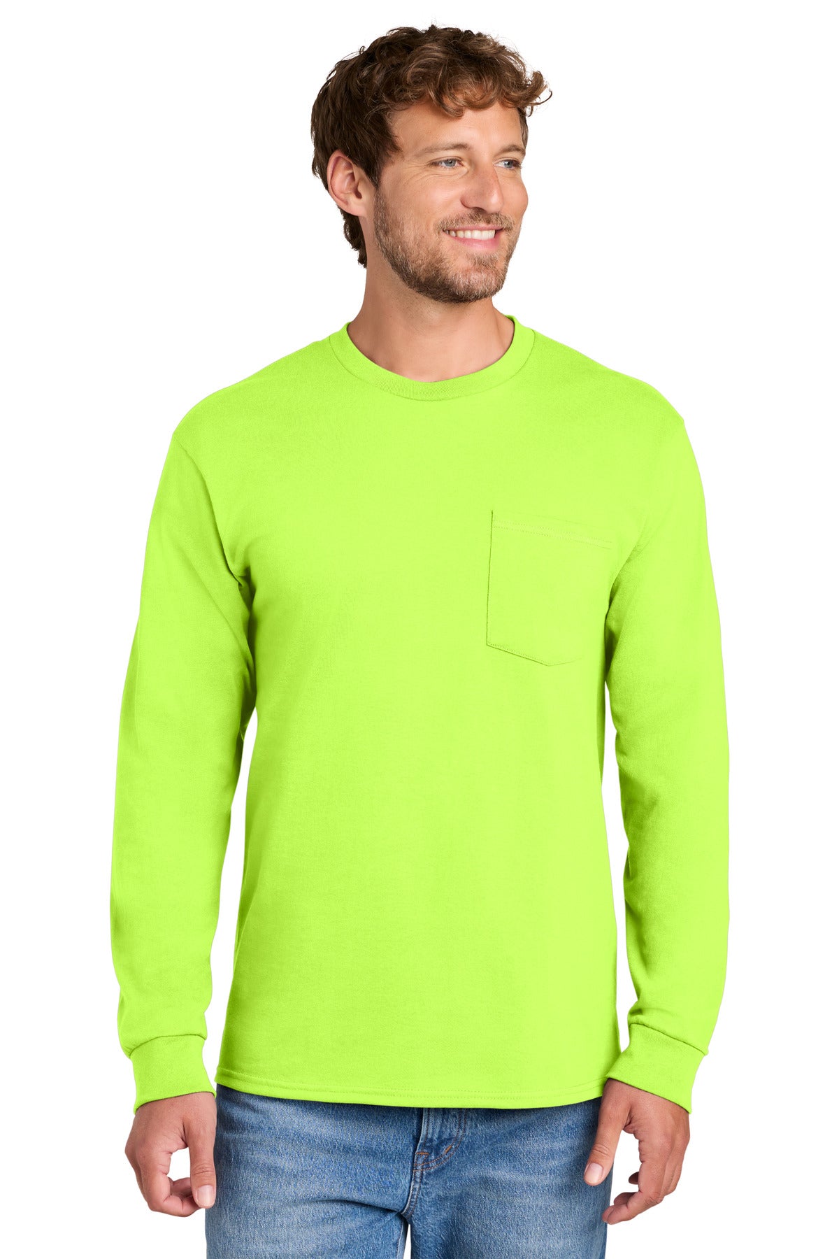 Port & Co Long Sleeve Essential Pocket Tee
