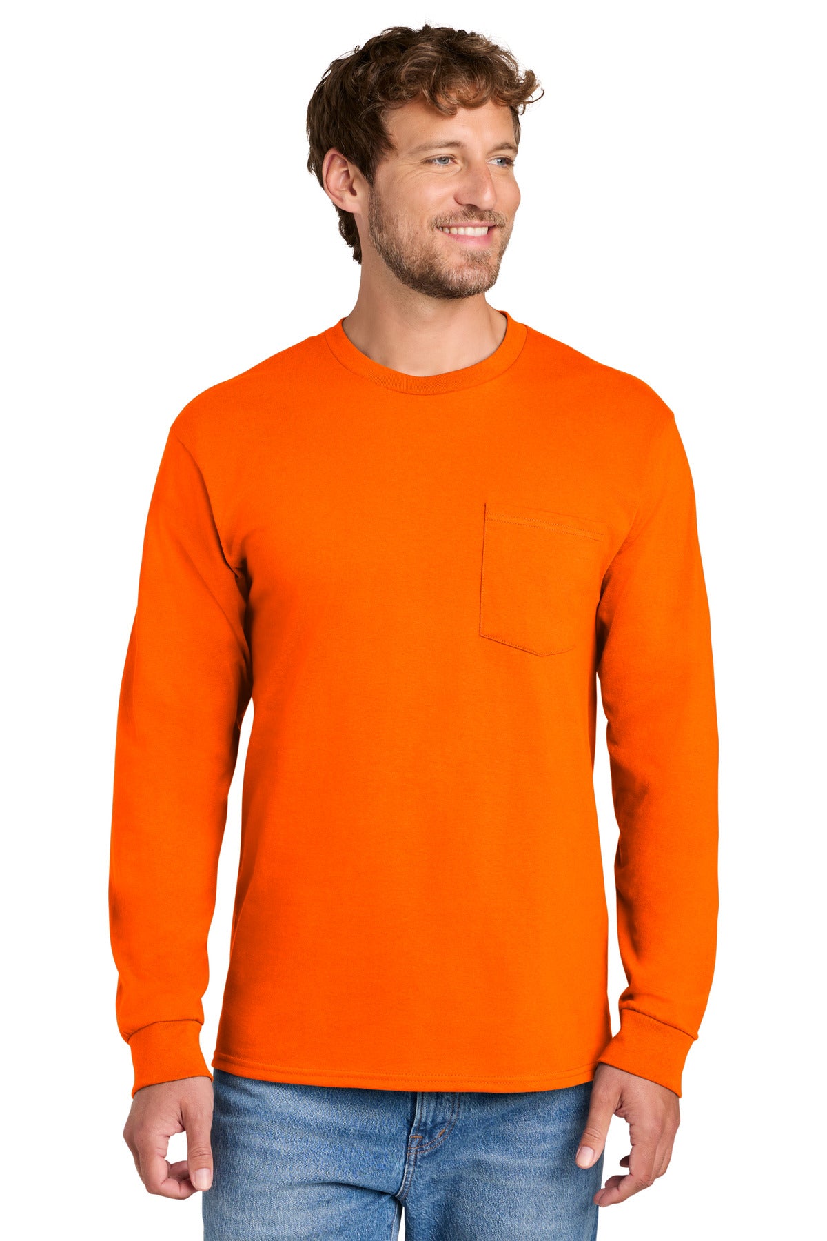 Port & Co Long Sleeve Essential Pocket Tee