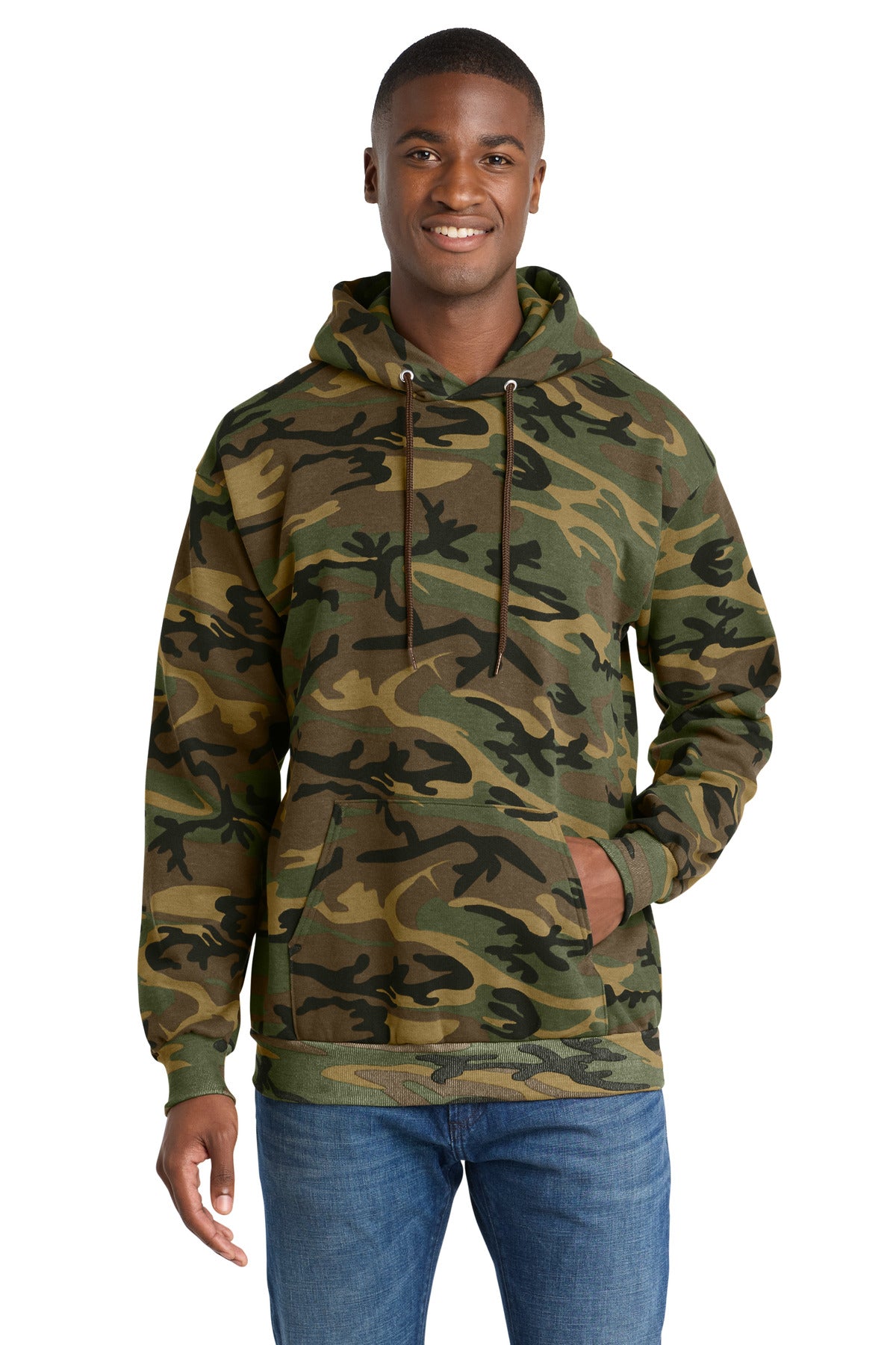 Port & Co Core Fleece Camo Pullover Hooded Sweatshirt
