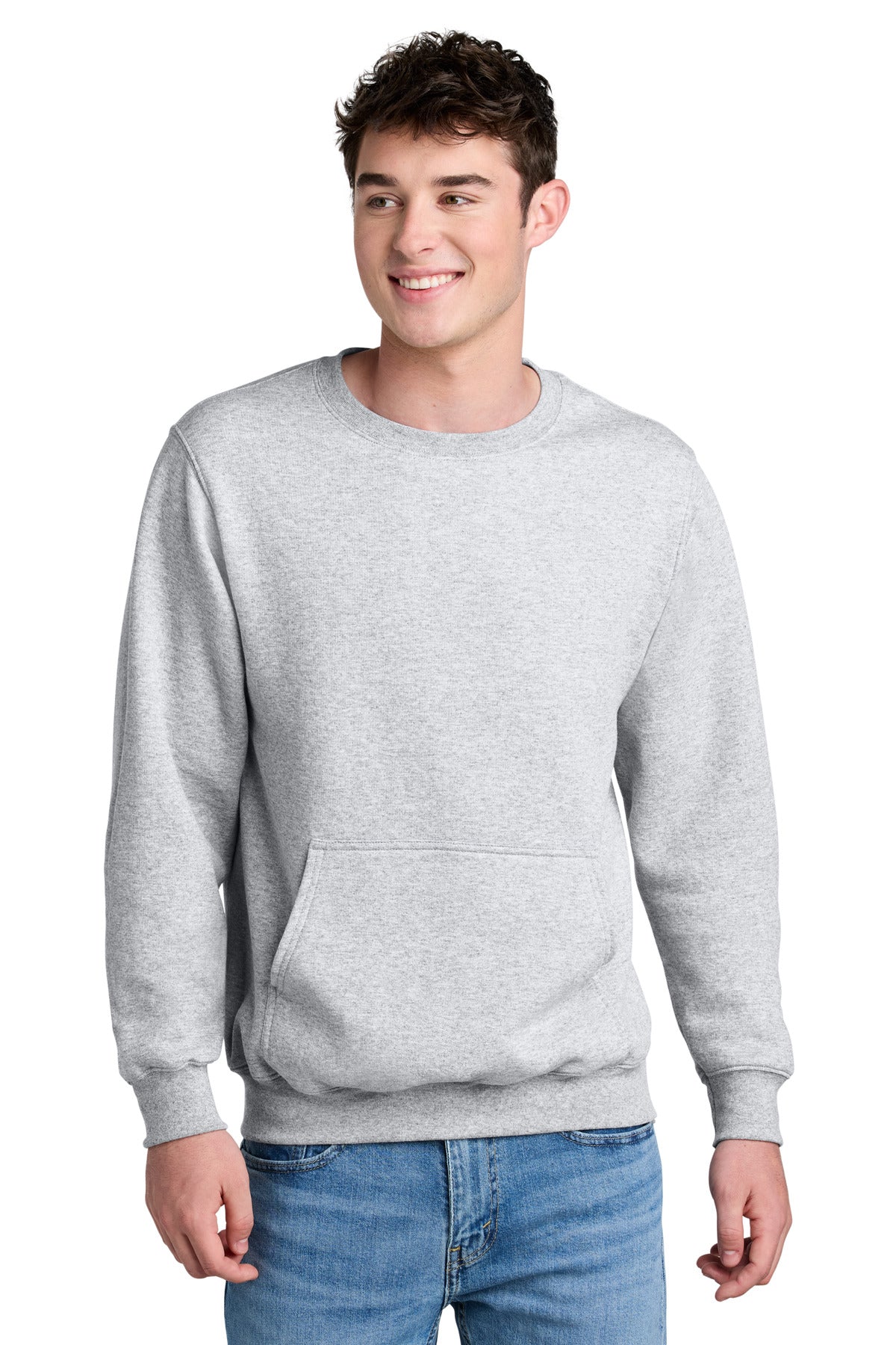 Port & Co Core Fleece Crewneck Pocket Sweatshirt