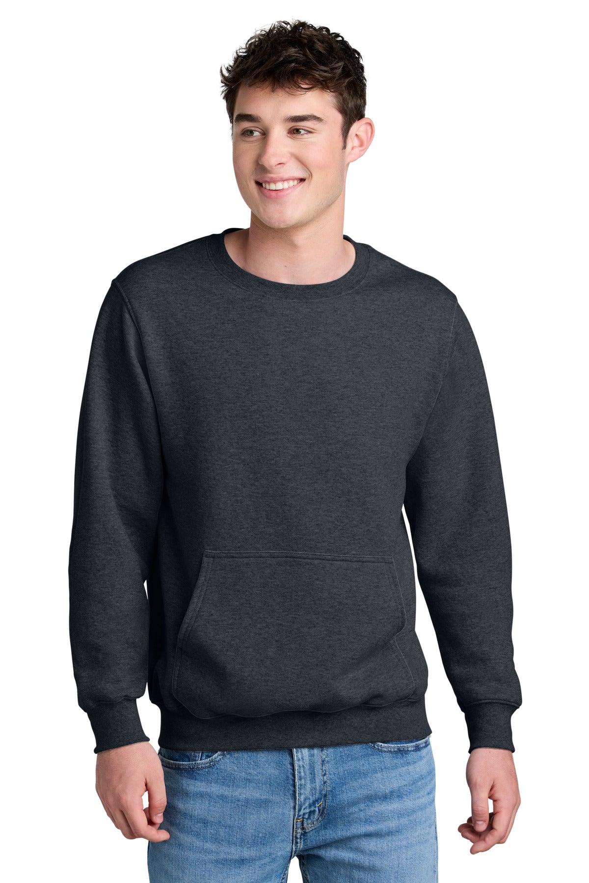 Port & Co Core Fleece Crewneck Pocket Sweatshirt