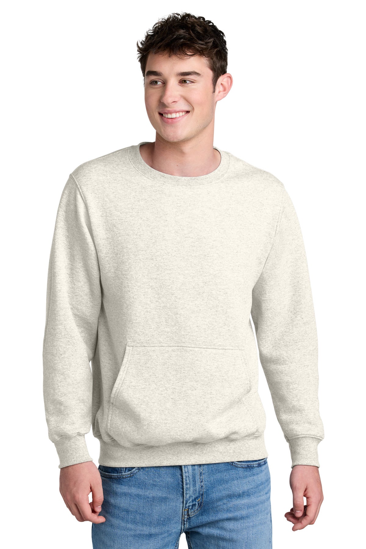 Port & Co Core Fleece Crewneck Pocket Sweatshirt