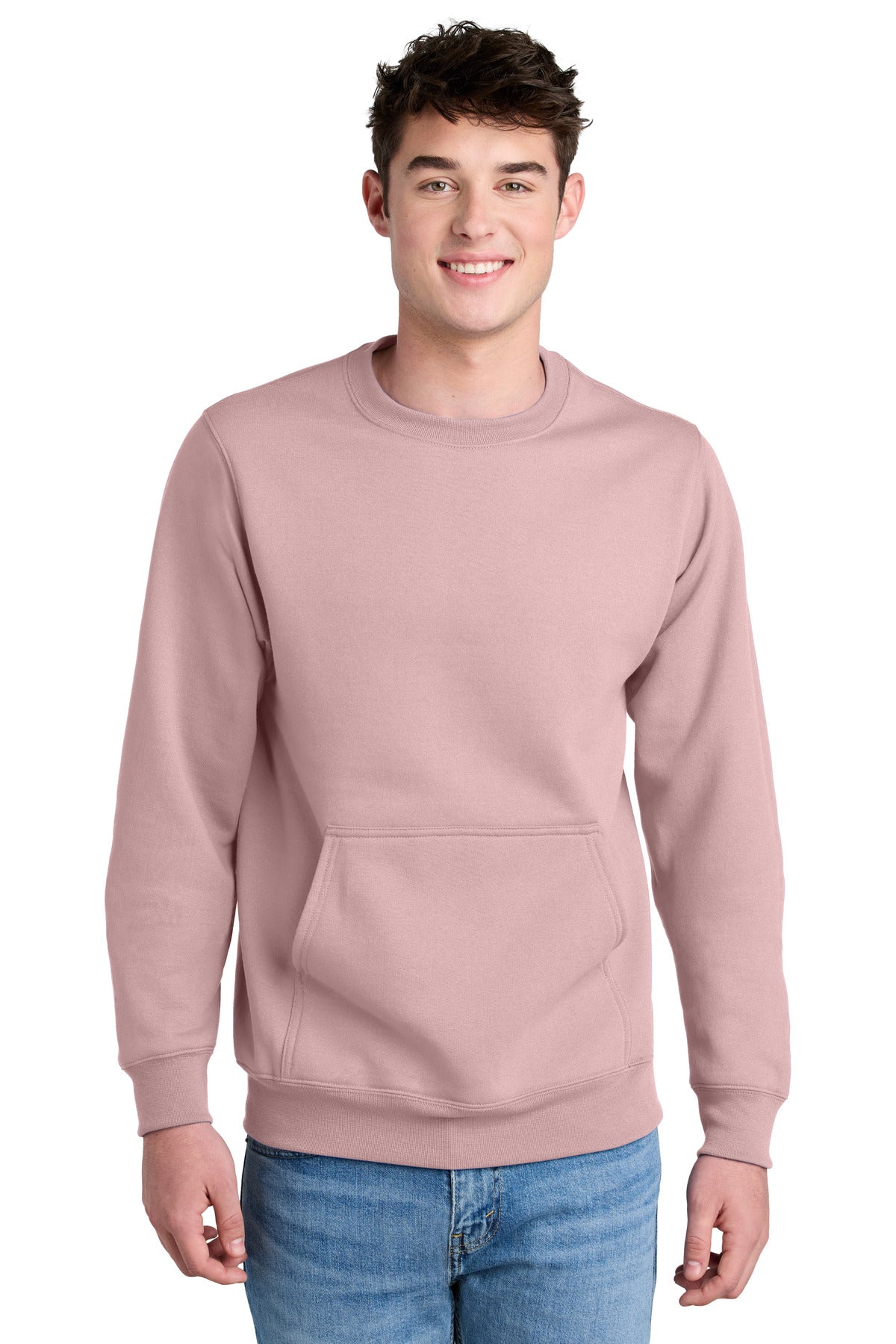 Port & Co Core Fleece Crewneck Pocket Sweatshirt