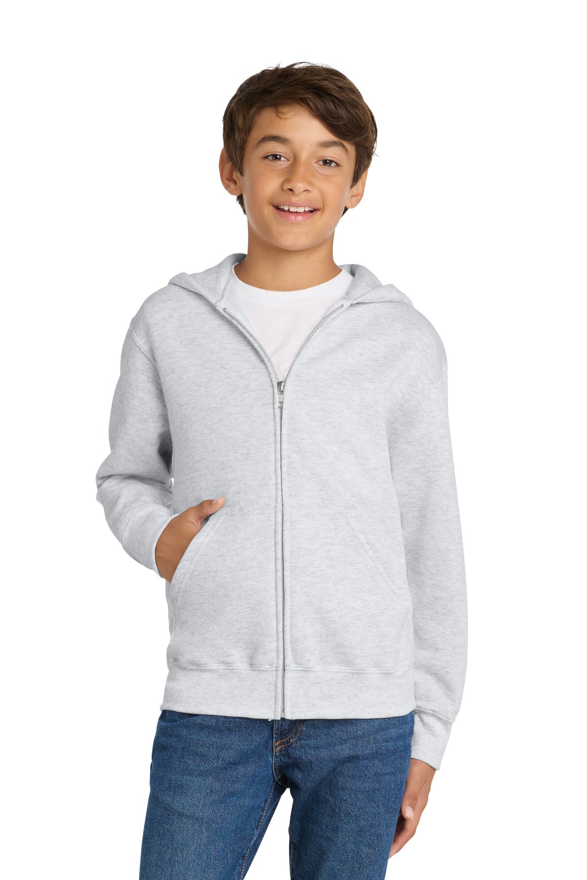 Port & Co Youth Core Fleece Full-Zip Hooded Sweatshirt