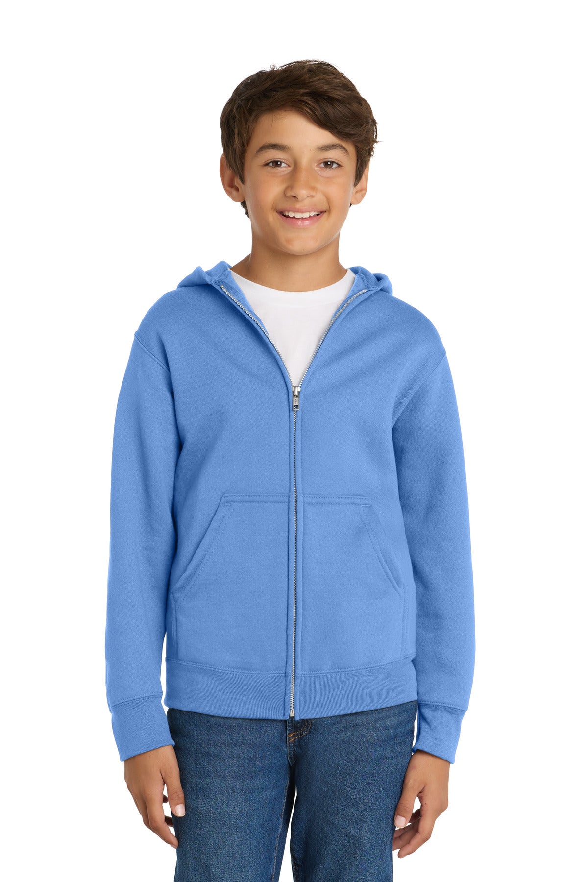 Port & Co Youth Core Fleece Full-Zip Hooded Sweatshirt