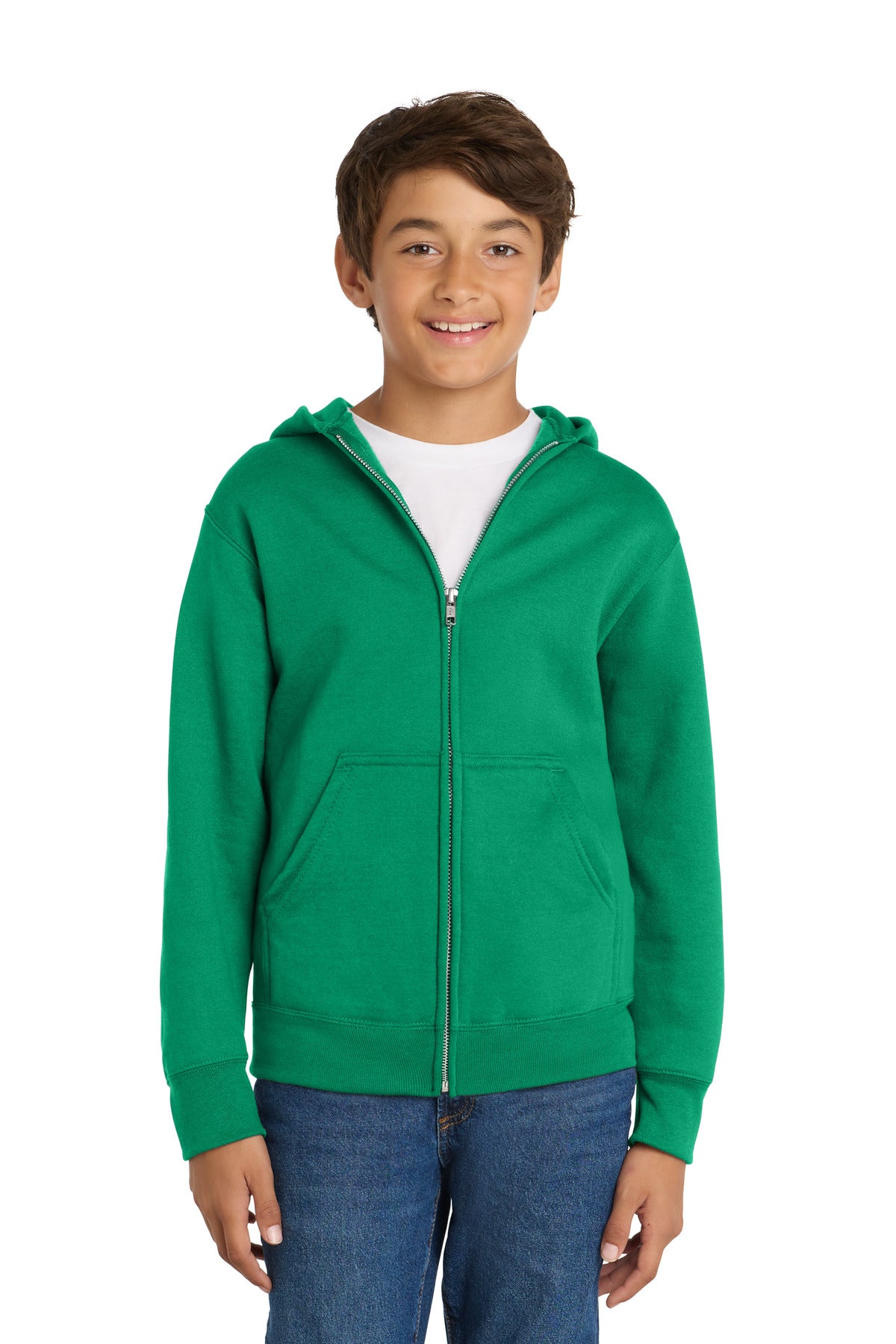 Port & Co Youth Core Fleece Full-Zip Hooded Sweatshirt