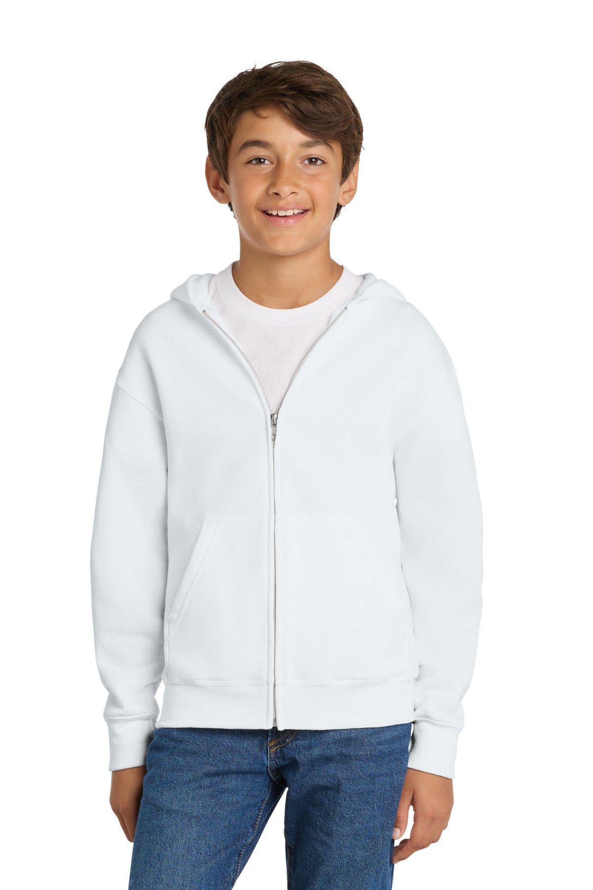 Port & Co Youth Core Fleece Full-Zip Hooded Sweatshirt