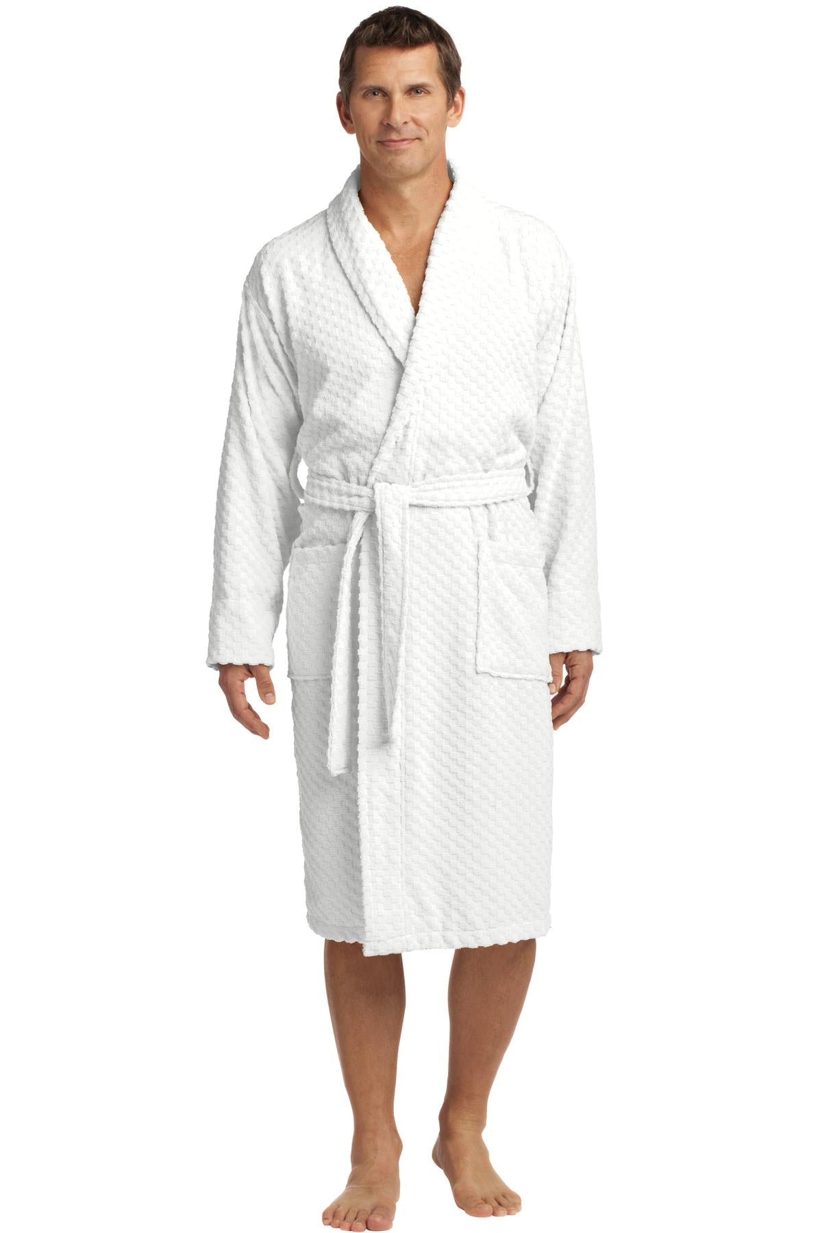 Port Authority Checkered Terry Shawl Collar Robe