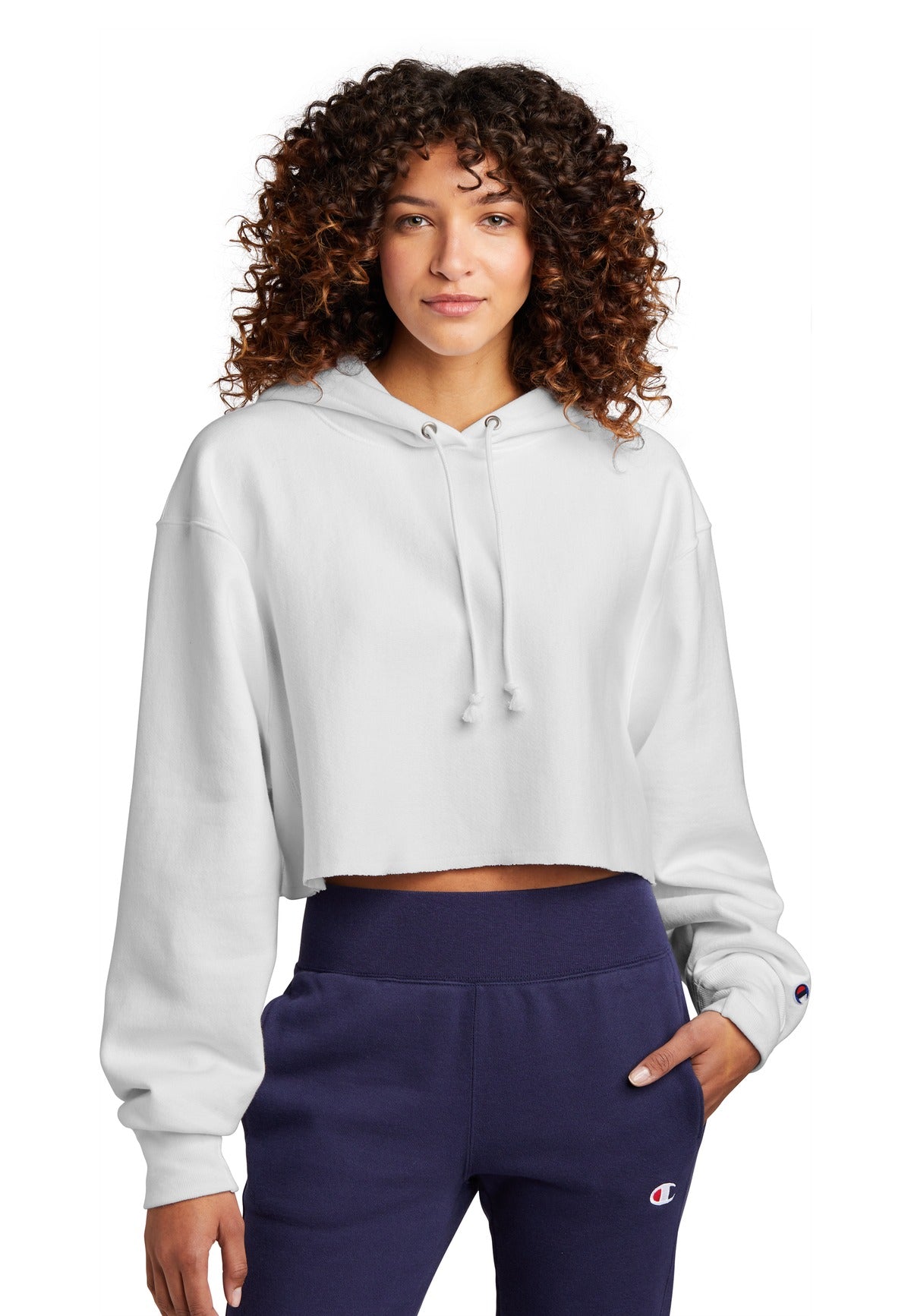 Champion   Women's Reverse Weave   Cropped Cut-Off Hooded Sweatshirt