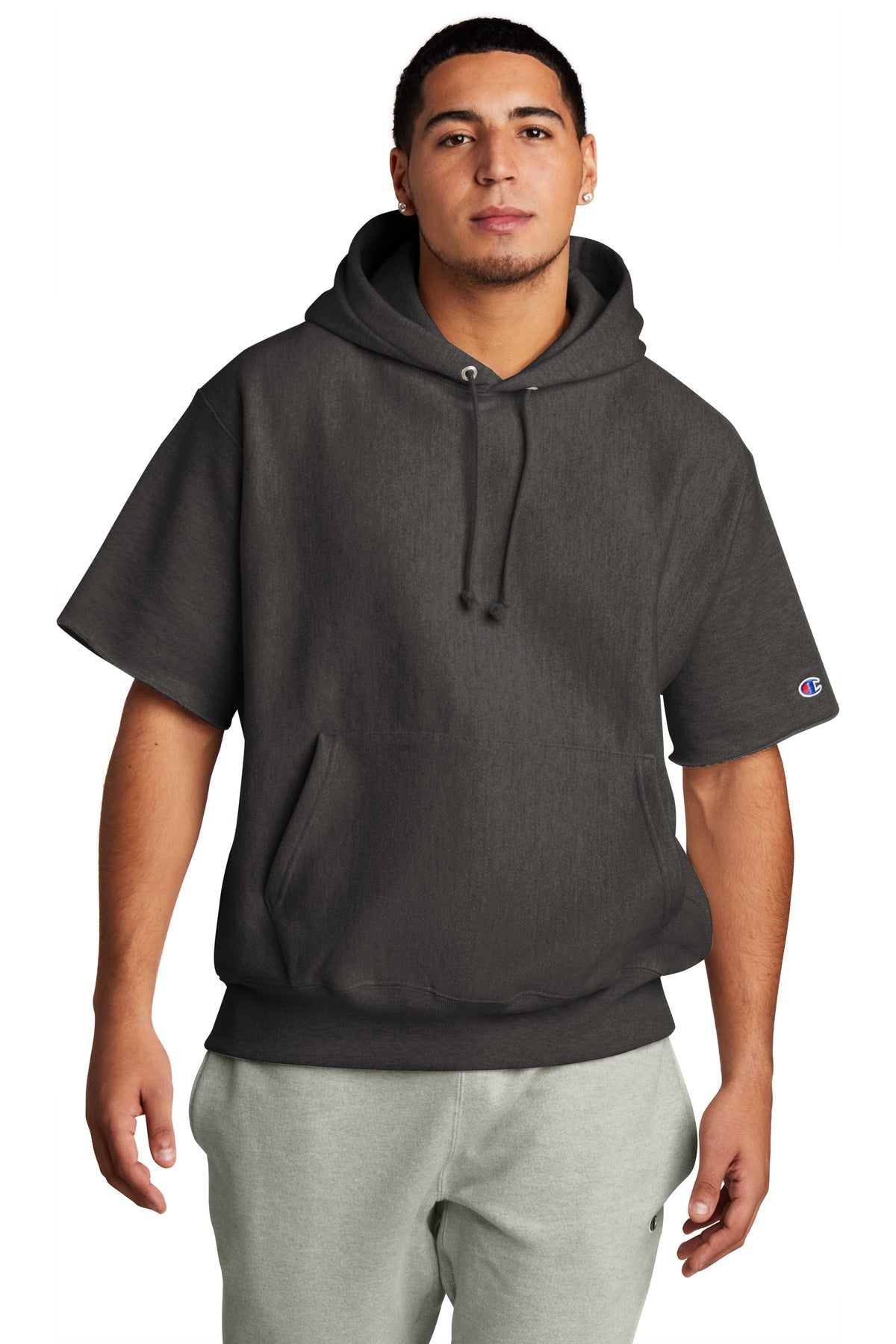 Champion   Reverse Weave   Short Sleeve Hooded Sweatshirt