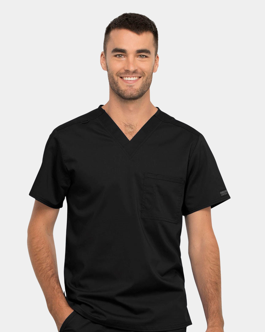 Cherokee - Workwear Revolution - Unisex 1 Pocket Tuckable V-Neck Top (All Colors)