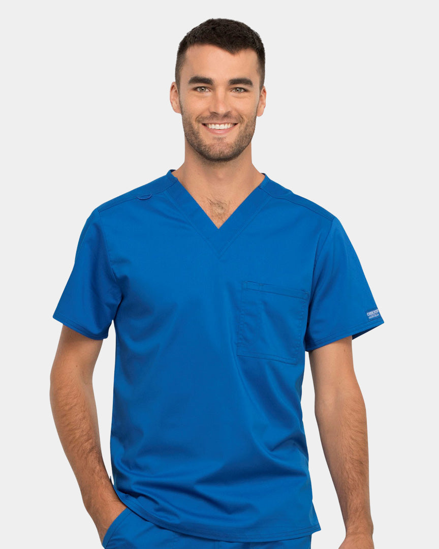 Cherokee - Workwear Revolution - Unisex 1 Pocket Tuckable V-Neck Top (All Colors)