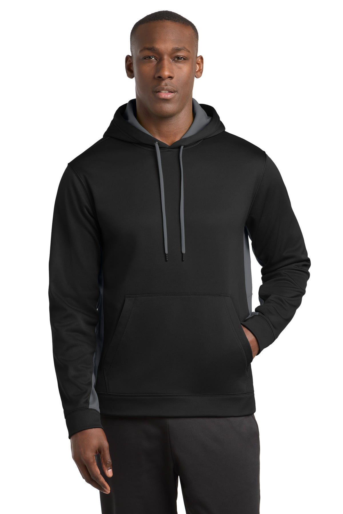Sport-Tek Sport-Wick Fleece Colorblock Hooded Pullover