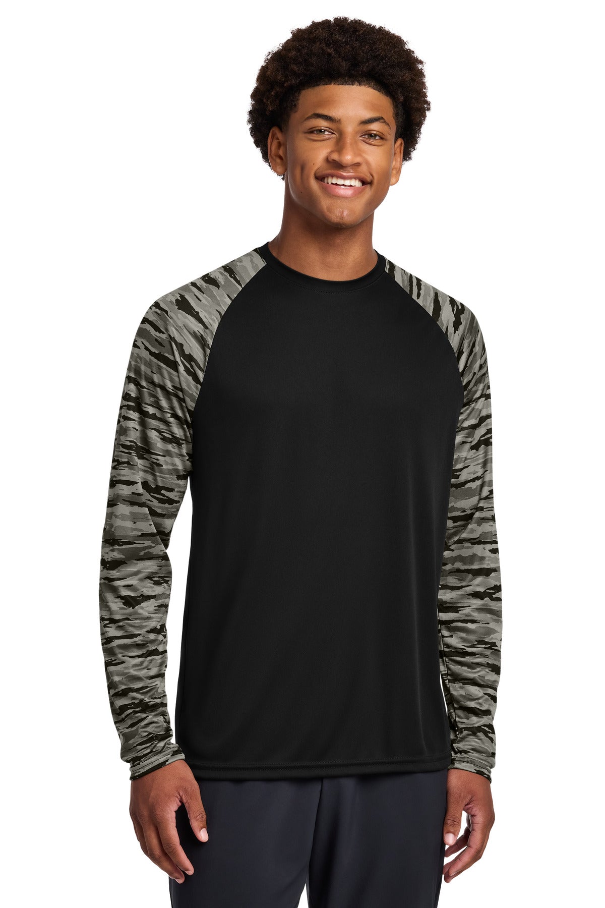 Sport-Tek Drift Camo Colorblock Long Sleeve Tee