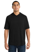 Sport-Tek  PosiCharge  Tri-Blend Wicking Short Sleeve Hoodie