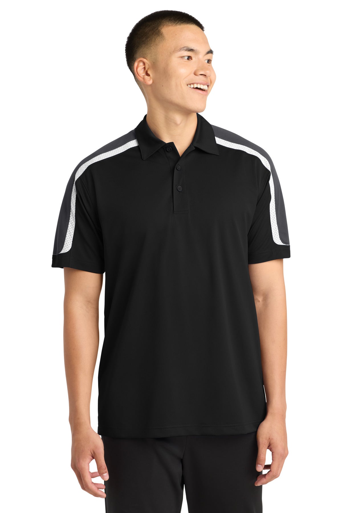 Sport-Tek Tricolor Shoulder Micropique Sport-Wick Polo