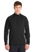 Sport-Tek Sport-Wick Stretch Contrast 1/4-Zip Pullover