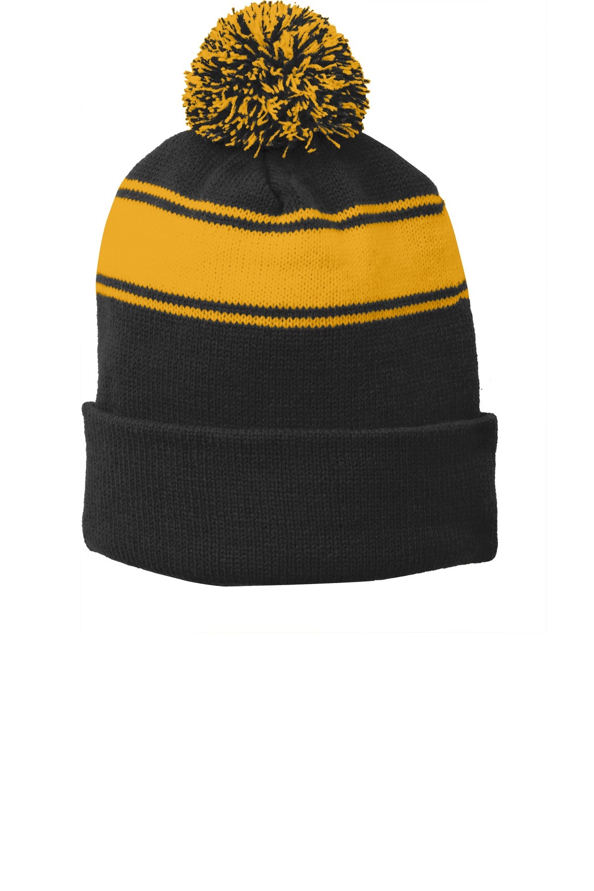 Sport-Tek Stripe Pom Pom Beanie